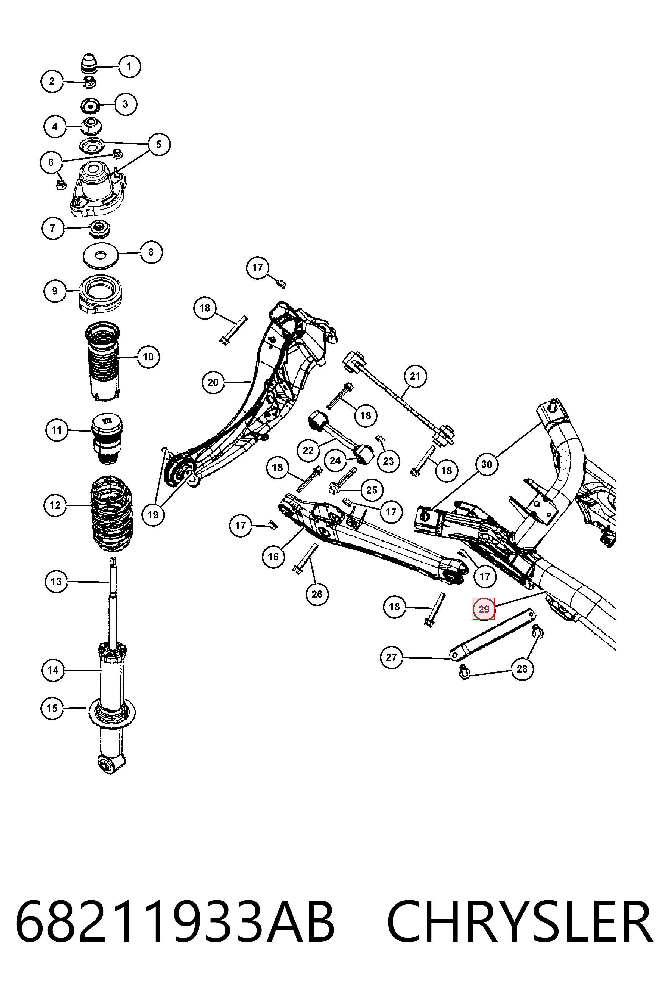 Compre K05105251AB Fiat/Alfa/Lancia Viga de suspensão traseira (plataforma veicular)