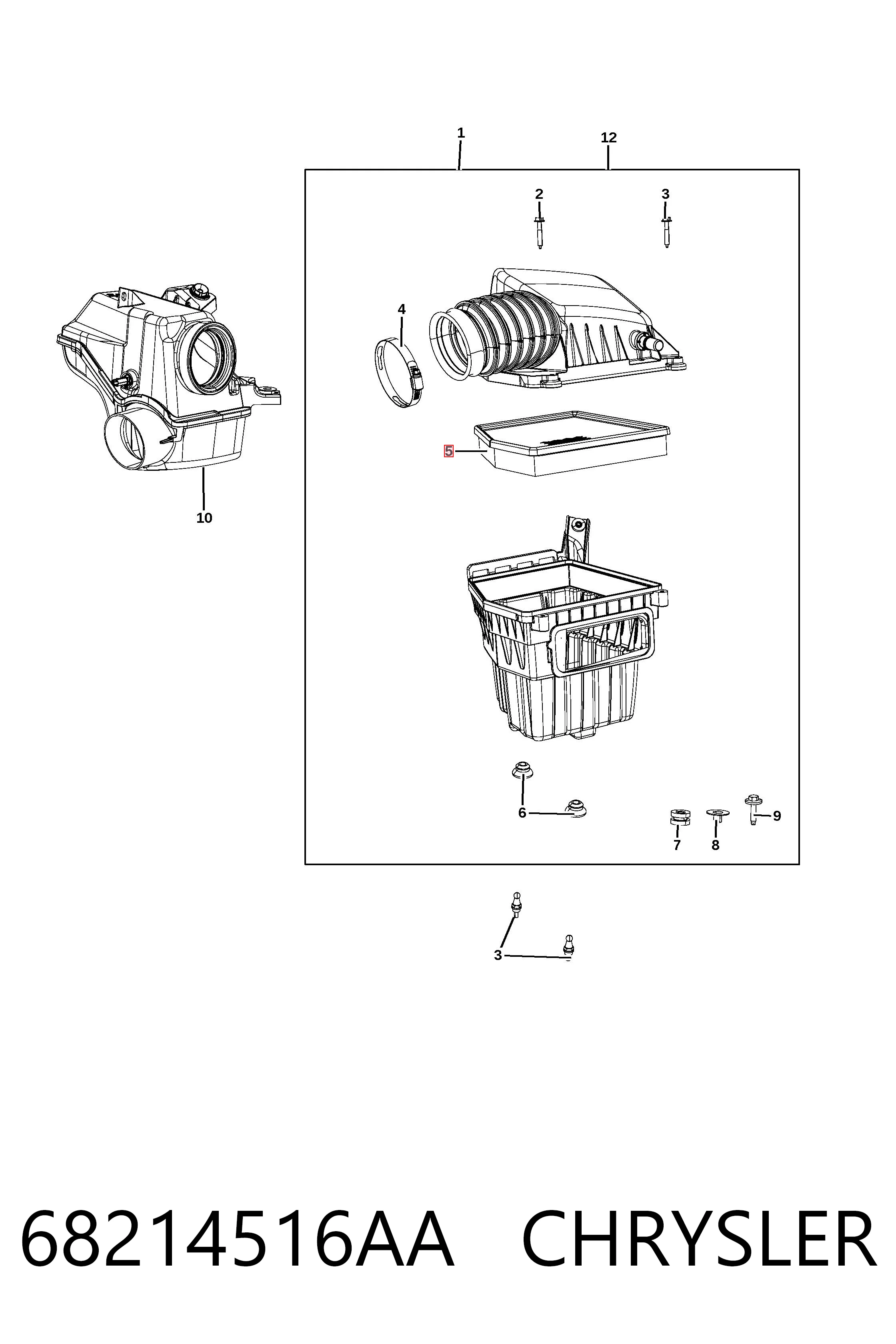 68214516AA Chrysler Filtro de ar