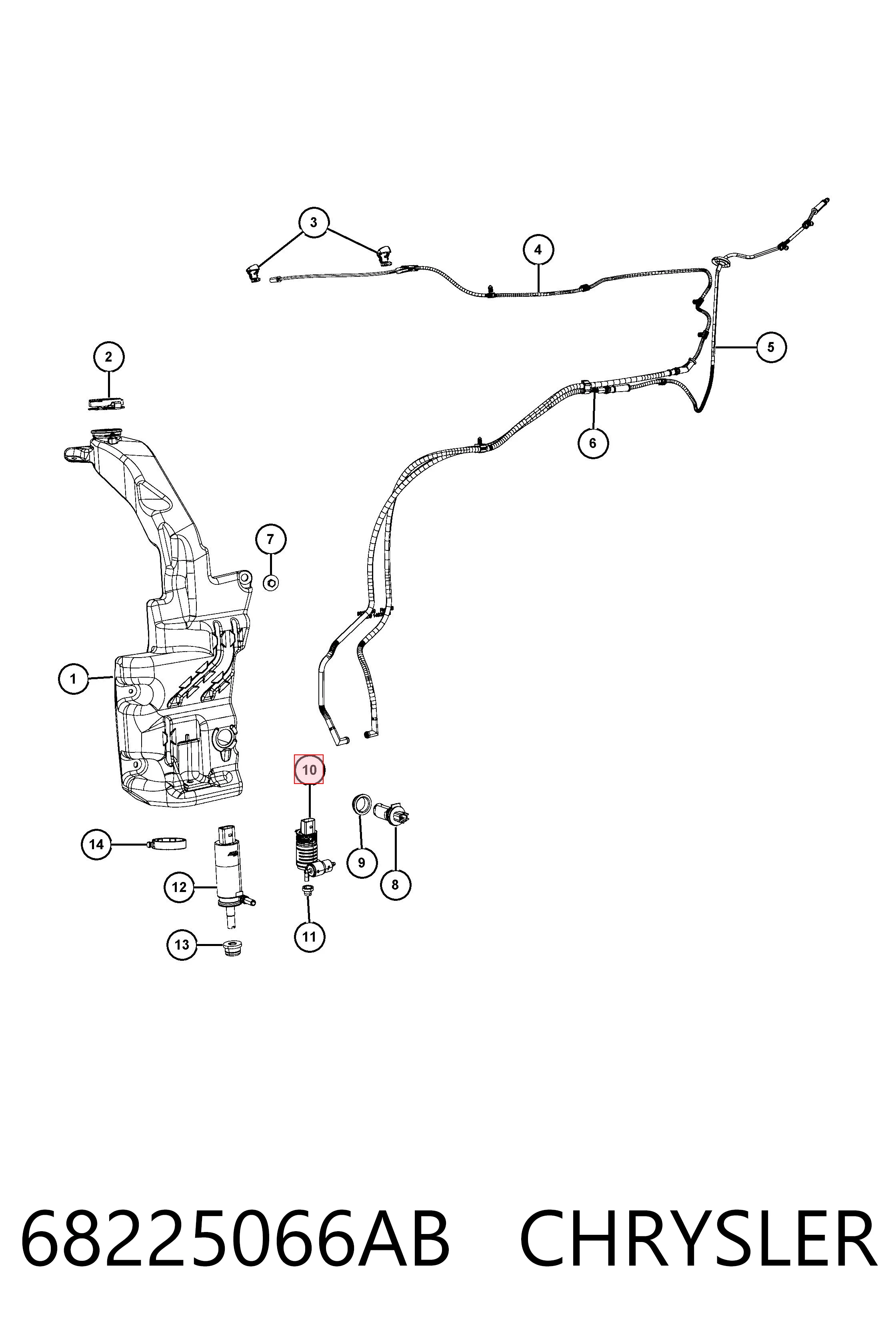 Compre K68225066AB Fiat/Alfa/Lancia Bomba de motor de fluido para lavador de vidro dianteiro/traseiro