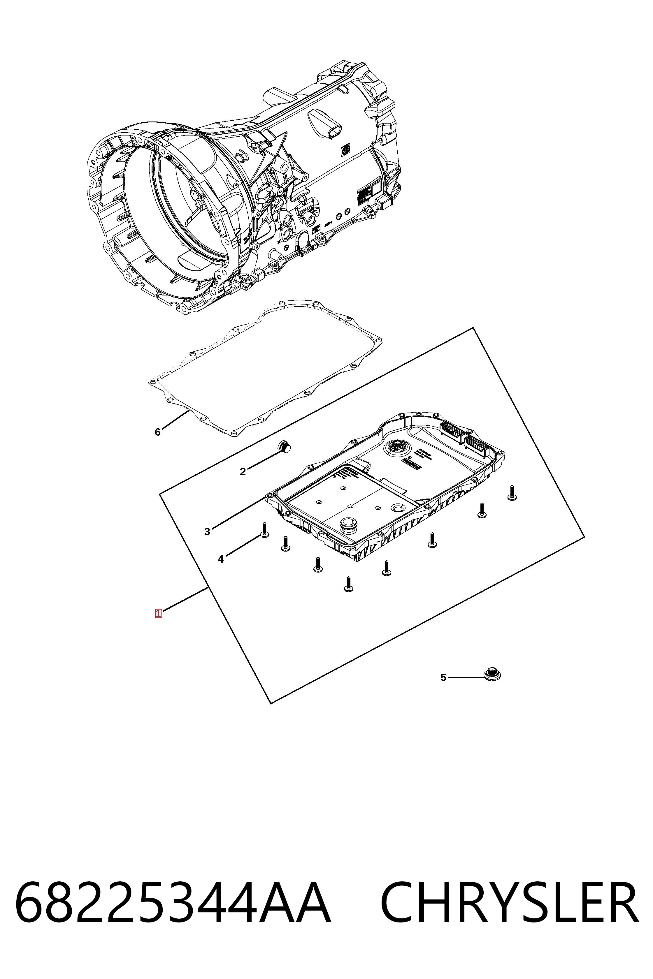 68225344AA Chrysler Cárter da Caixa Automática de Mudança
