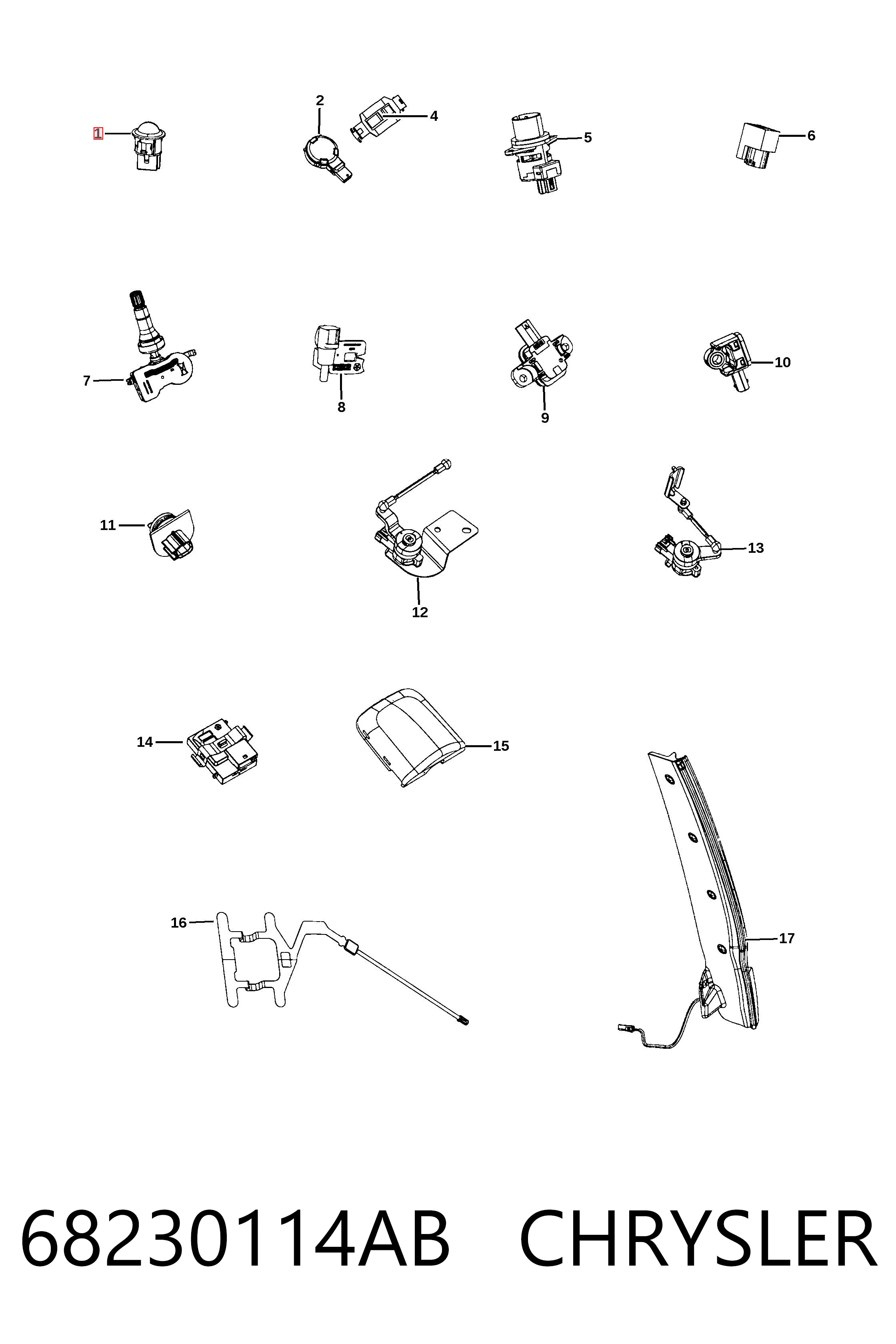 68230114AB Chrysler Sensor de iluminação de salão