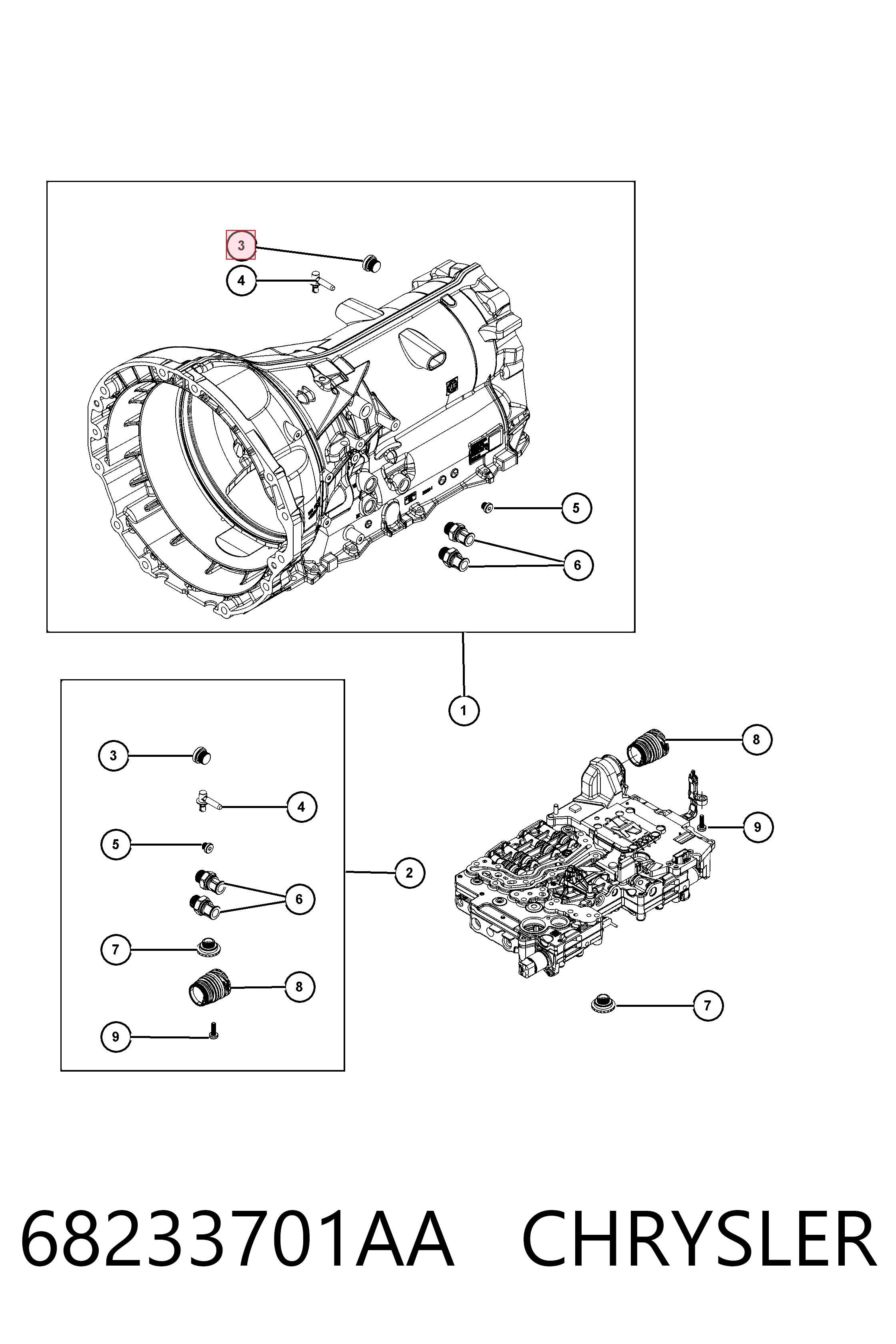 68233701AA Chrysler Cárter da Caixa Automática de Mudança