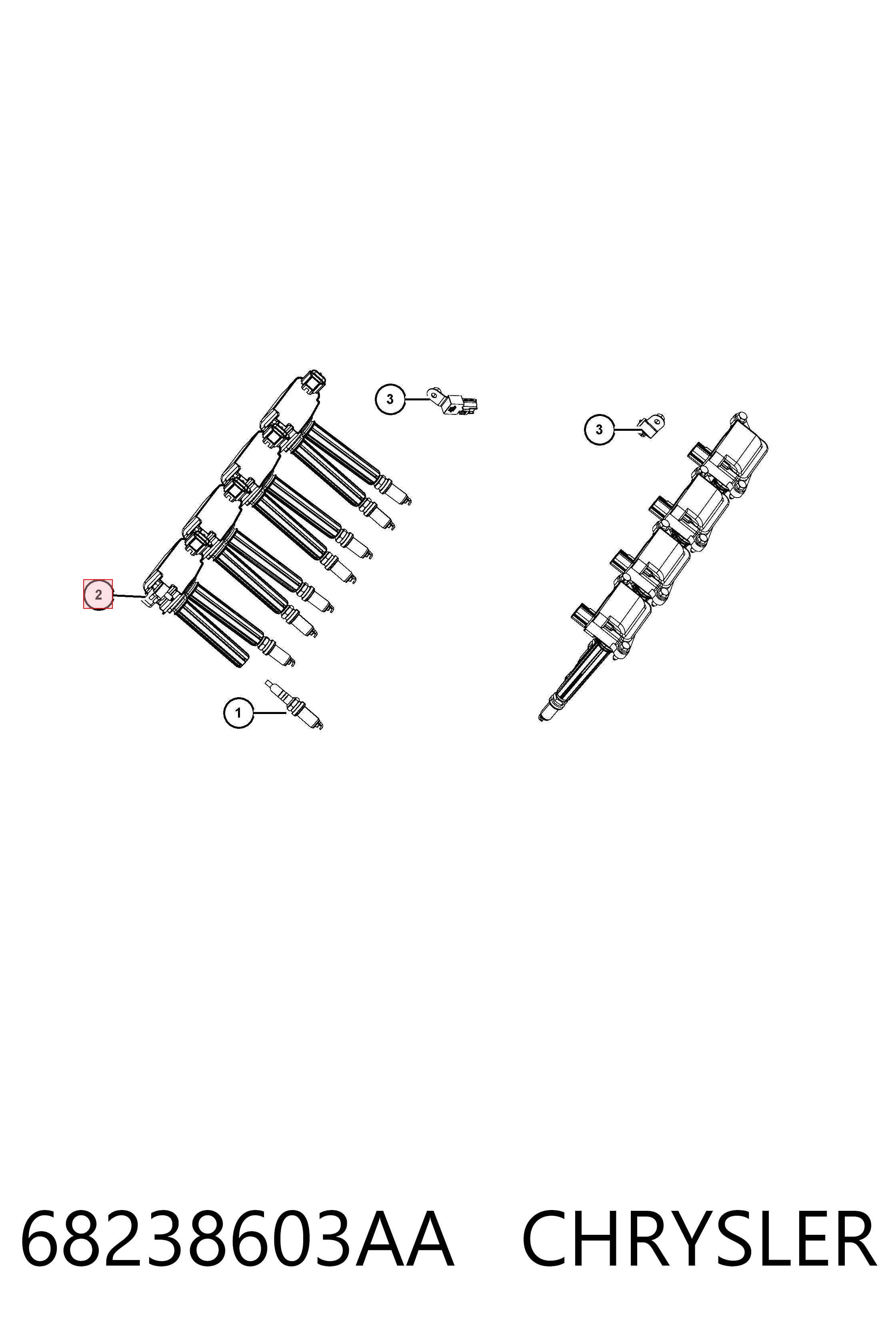 68238603AA Chrysler Bobina de ignição