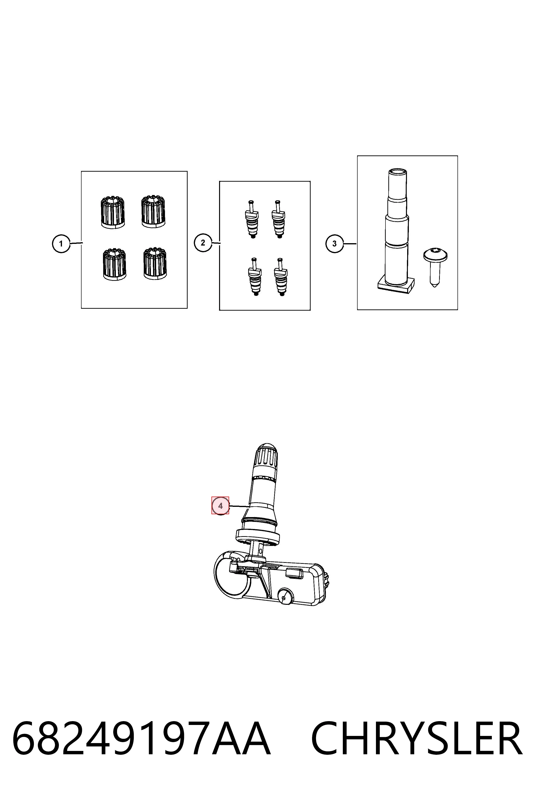 68249197AA Chrysler Sensor de pressão de ar nos pneus