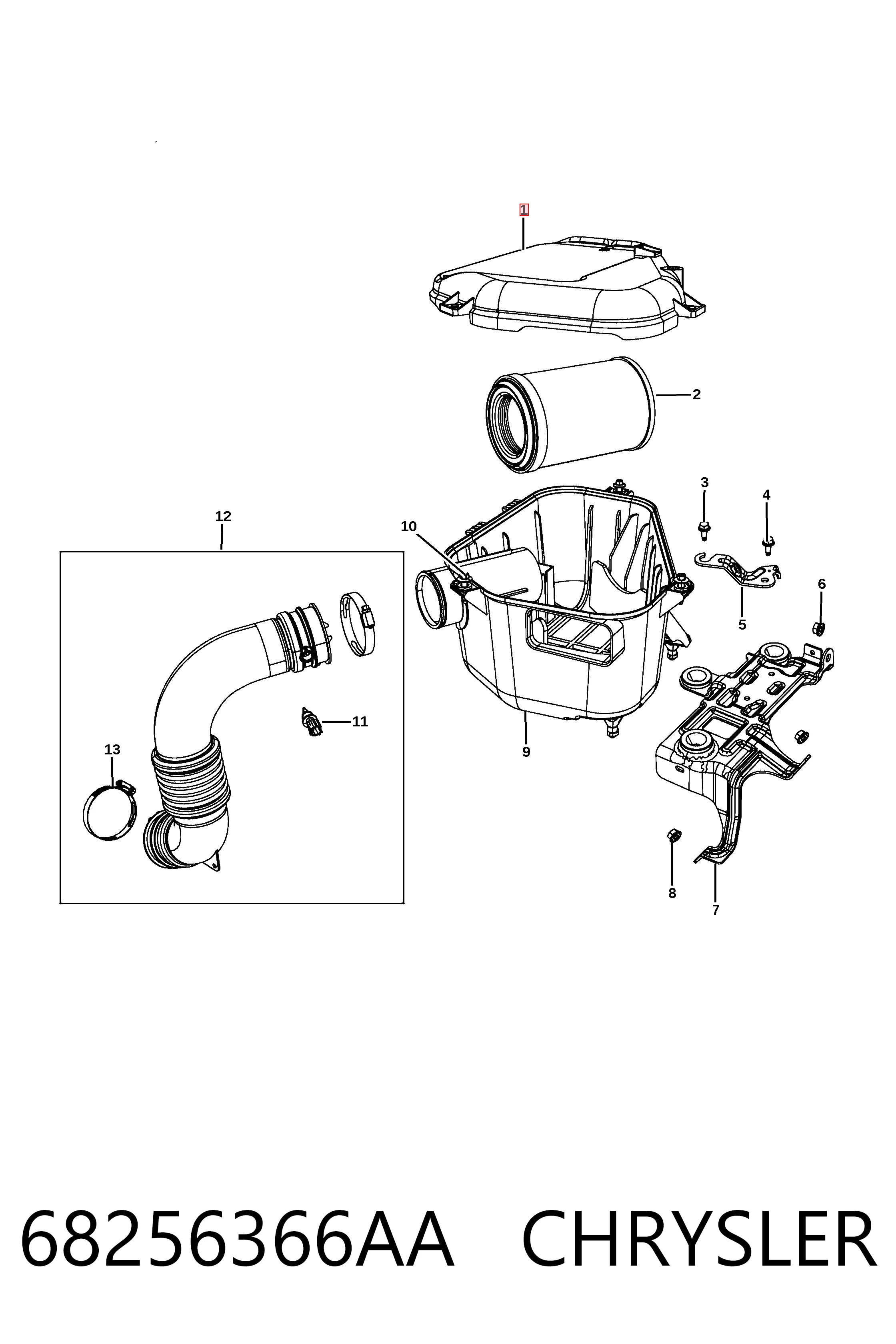  Caixa de filtro de ar Fiat 500 X hatchback (334) (2014 - 2026) X