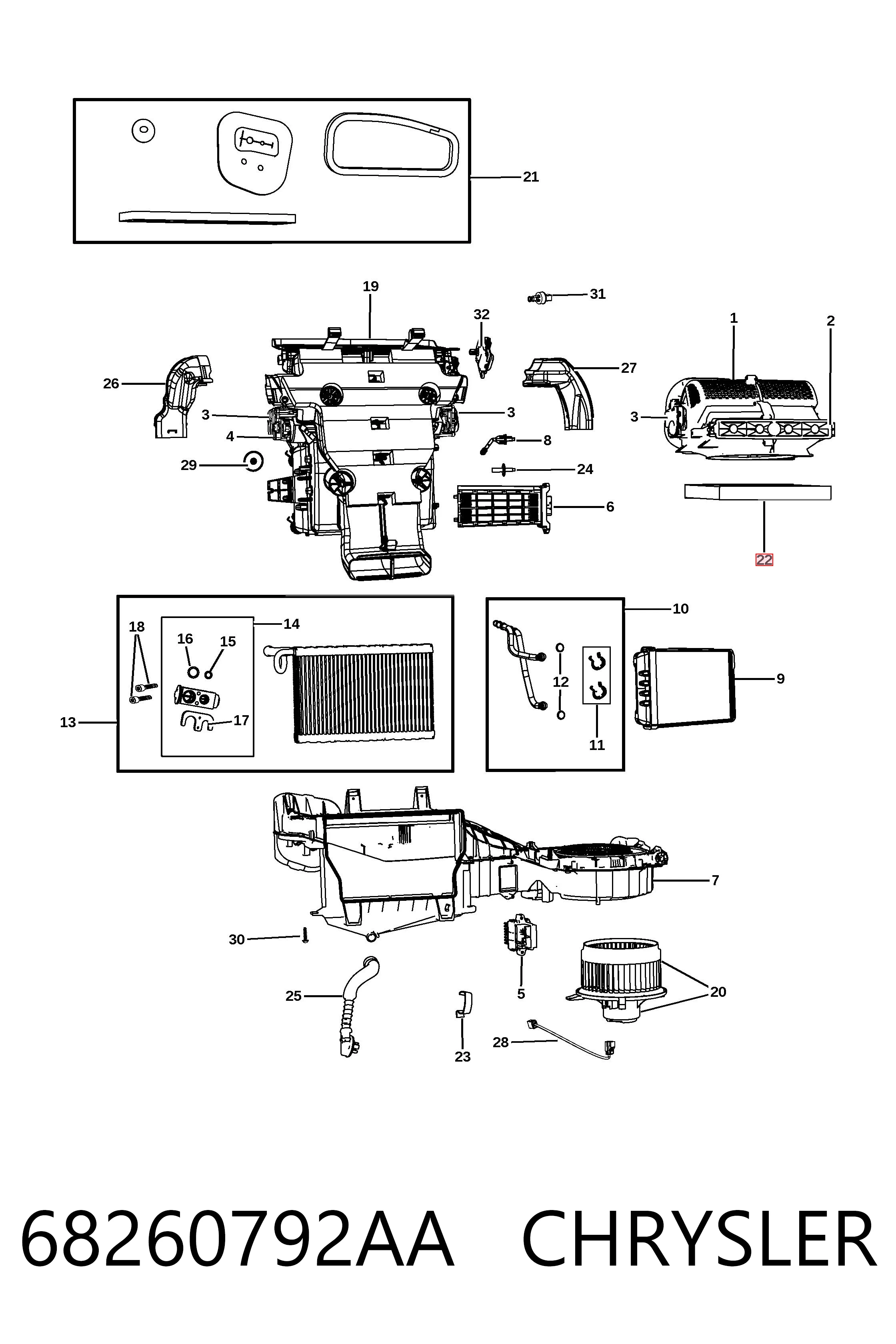68260792AA Chrysler Filtro de salão