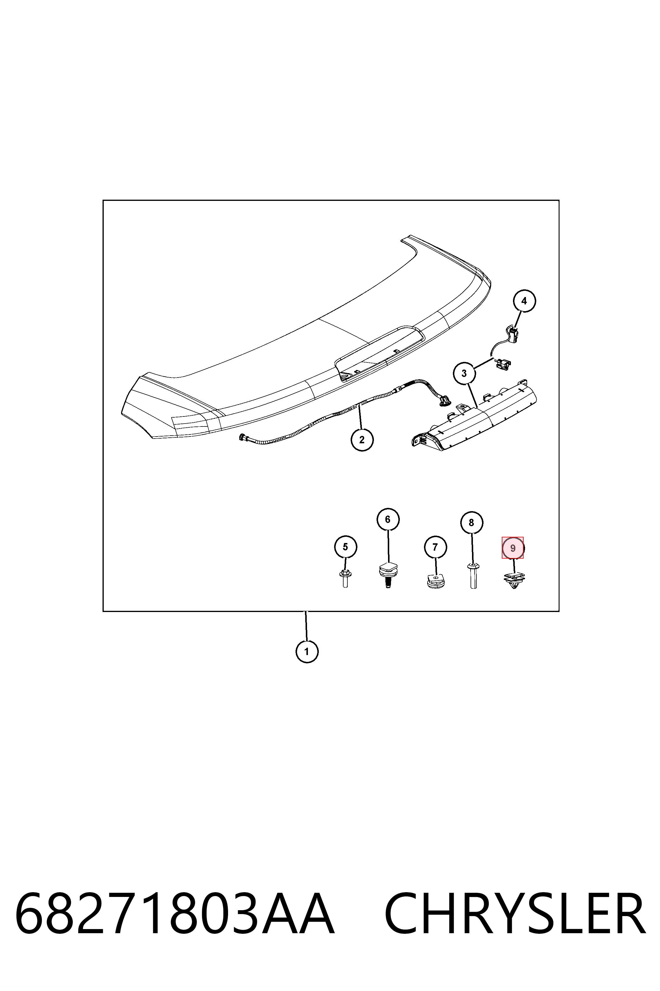 68271803AA Chrysler Braçadeira (cápsula) de fixação de moldura da porta
