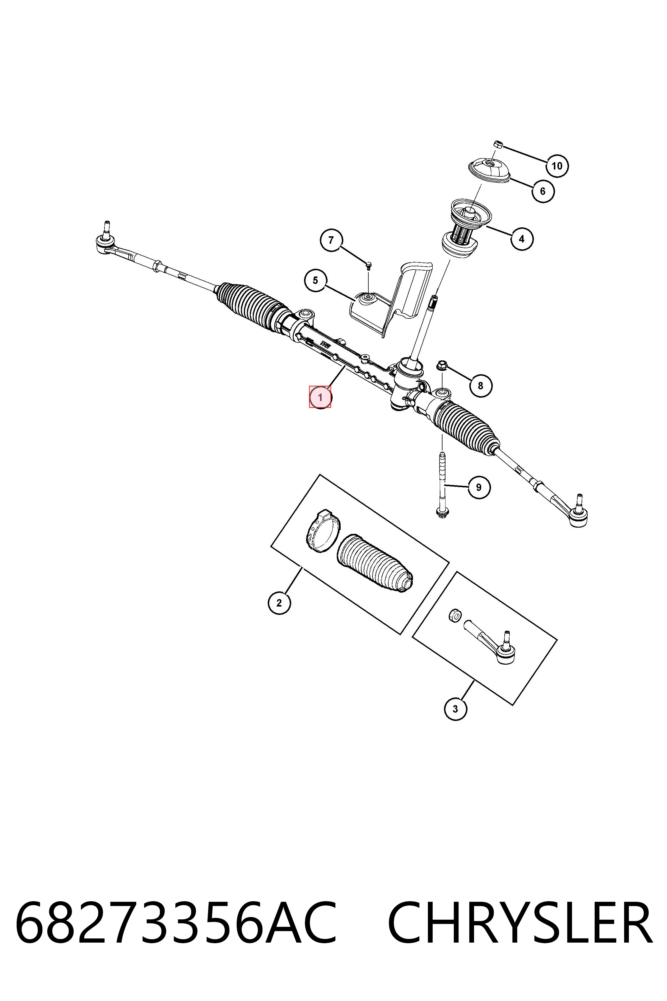 Cremalheira da direção para Jeep Compass  MP