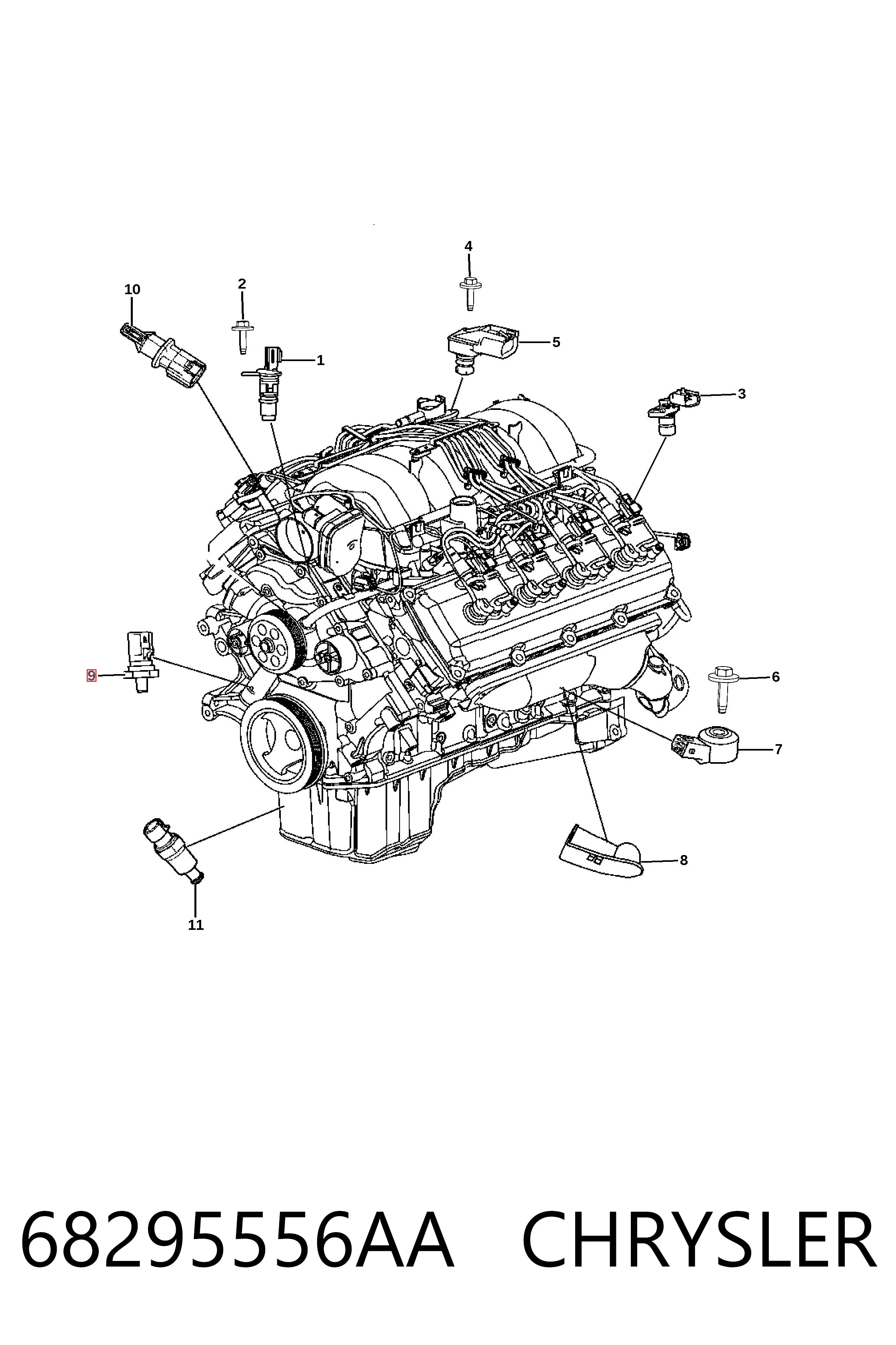 68295556AA Chrysler Sensor de pressão de óleo