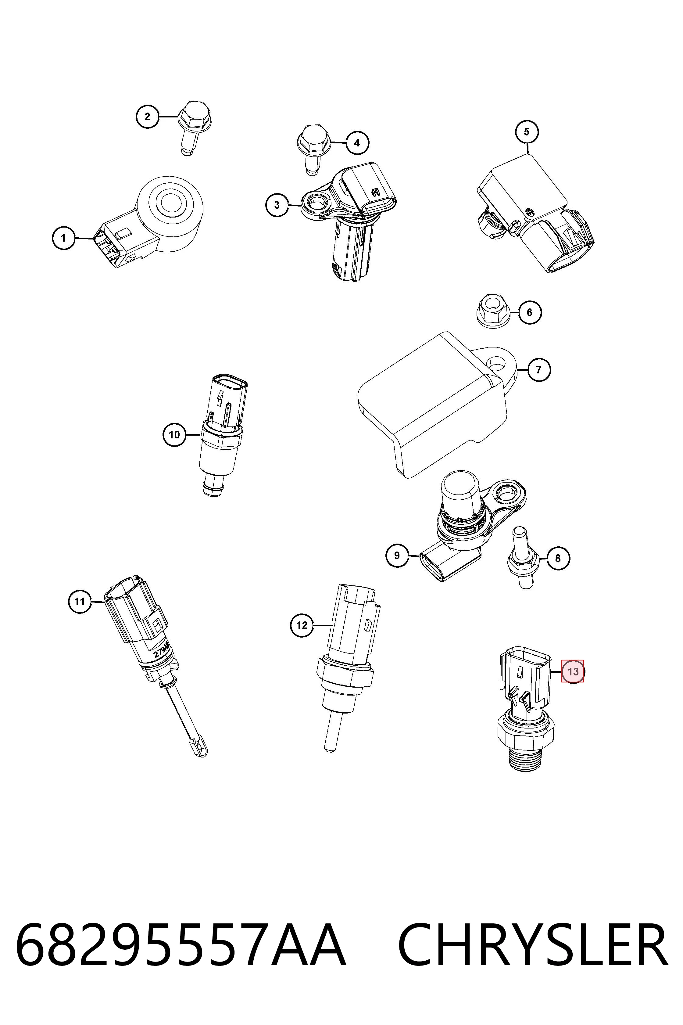 68295557AA Chrysler Sensor de pressão de óleo