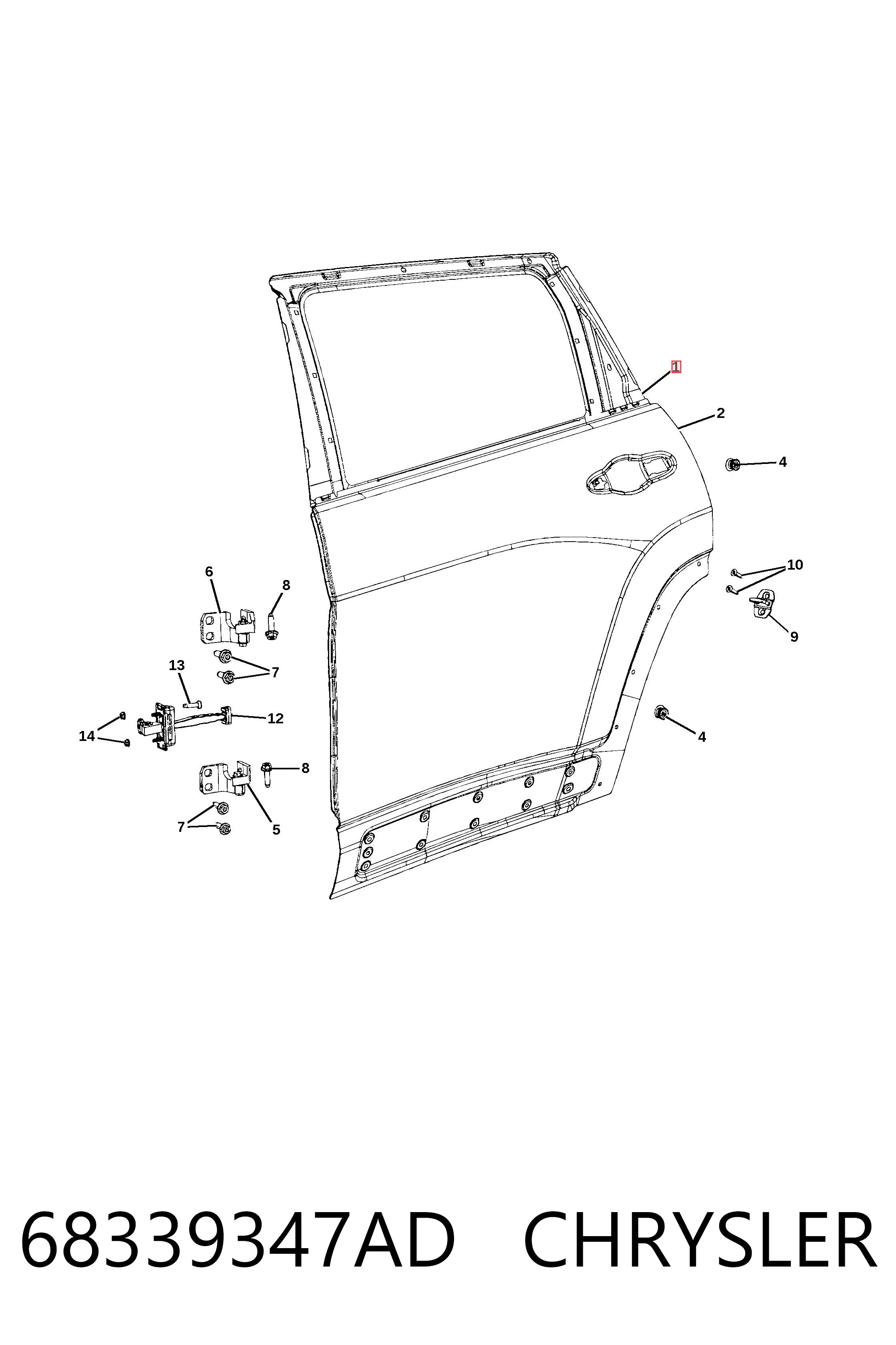 Compre K68110161AB Fiat/Alfa/Lancia Porta traseira esquerda