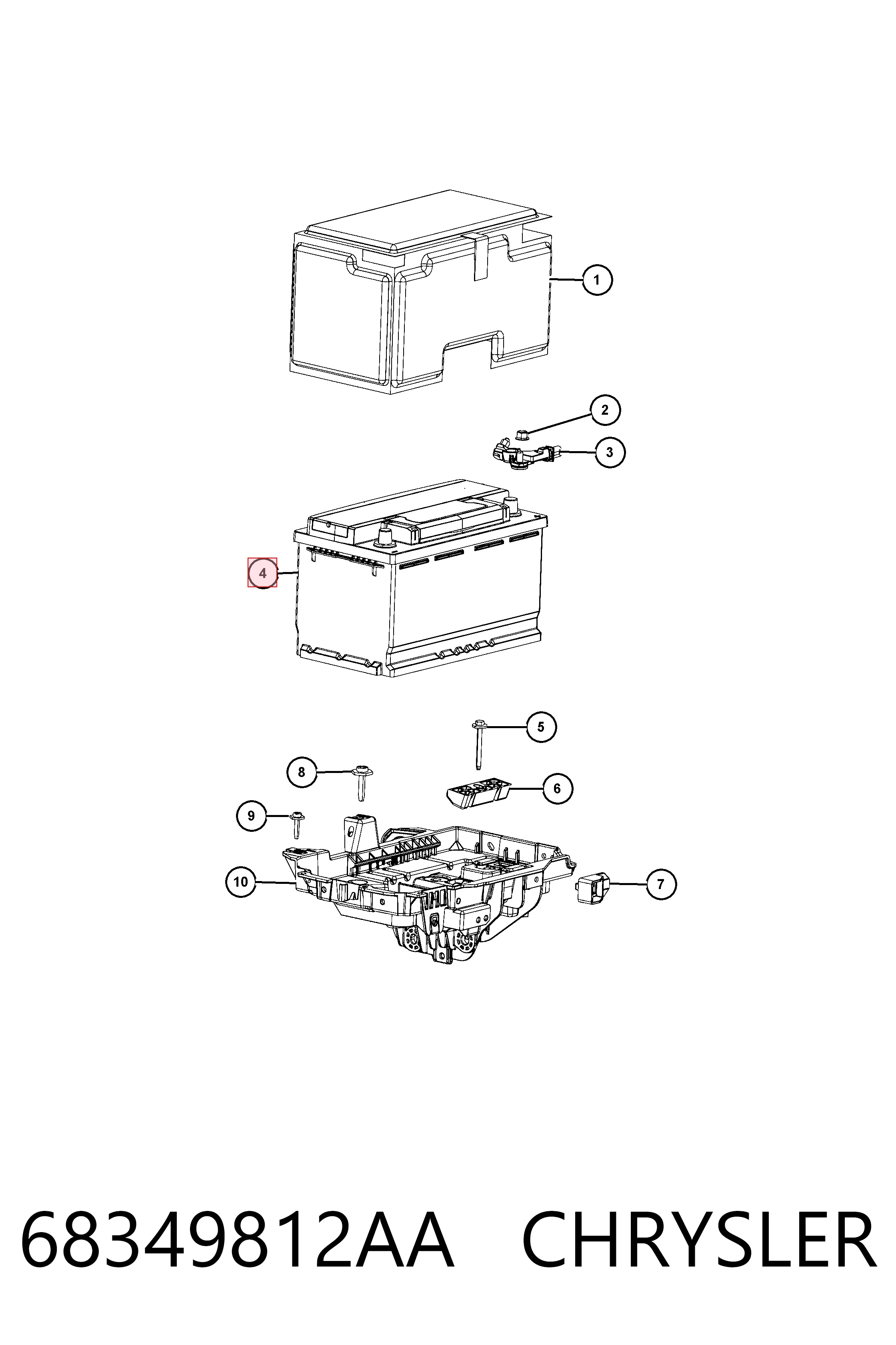 Bateria recarregável (PILHA) BXT48H6610 Ford