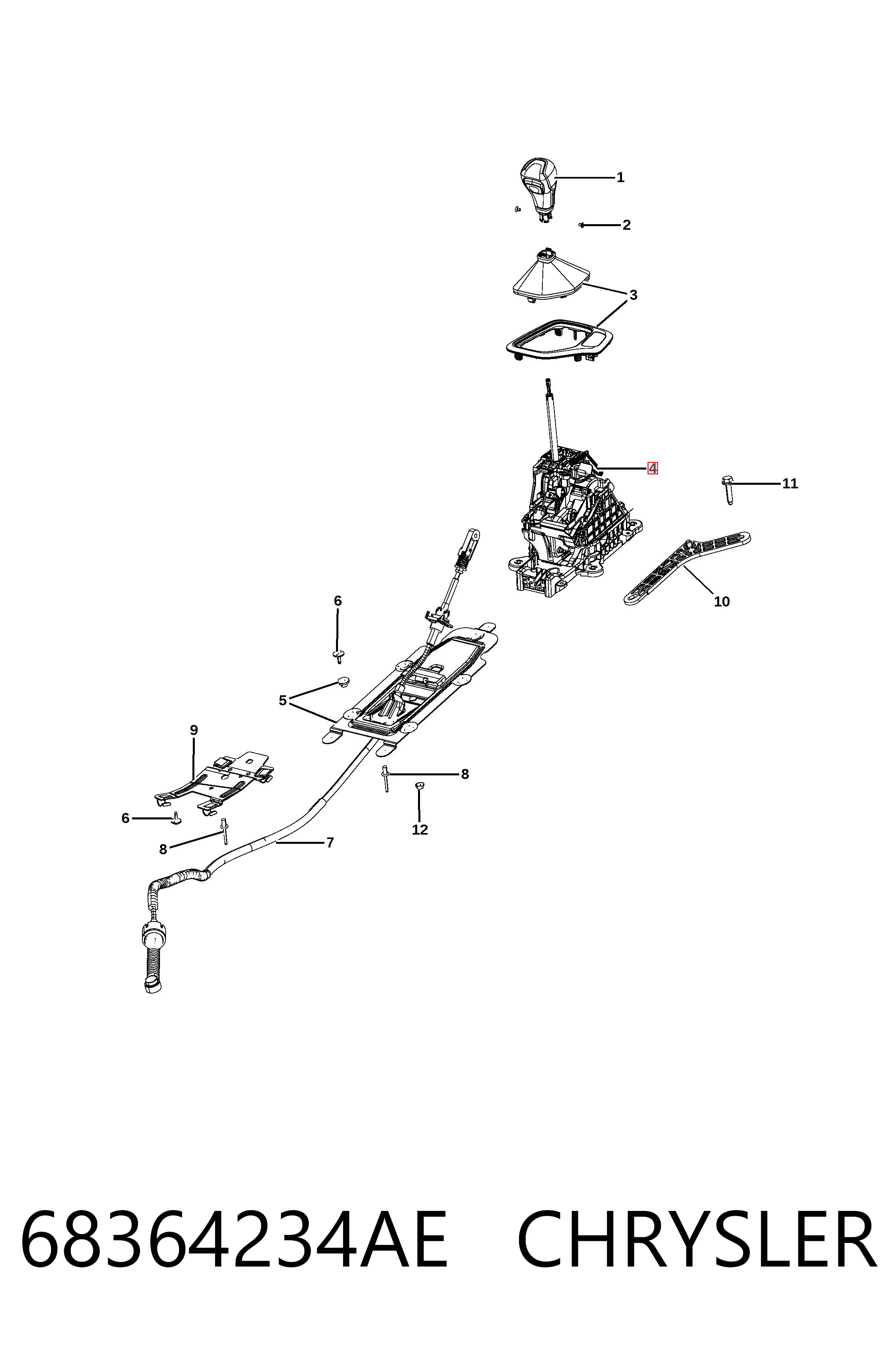Mecanismo de mudança (ligação) para Jeep Compass  MP