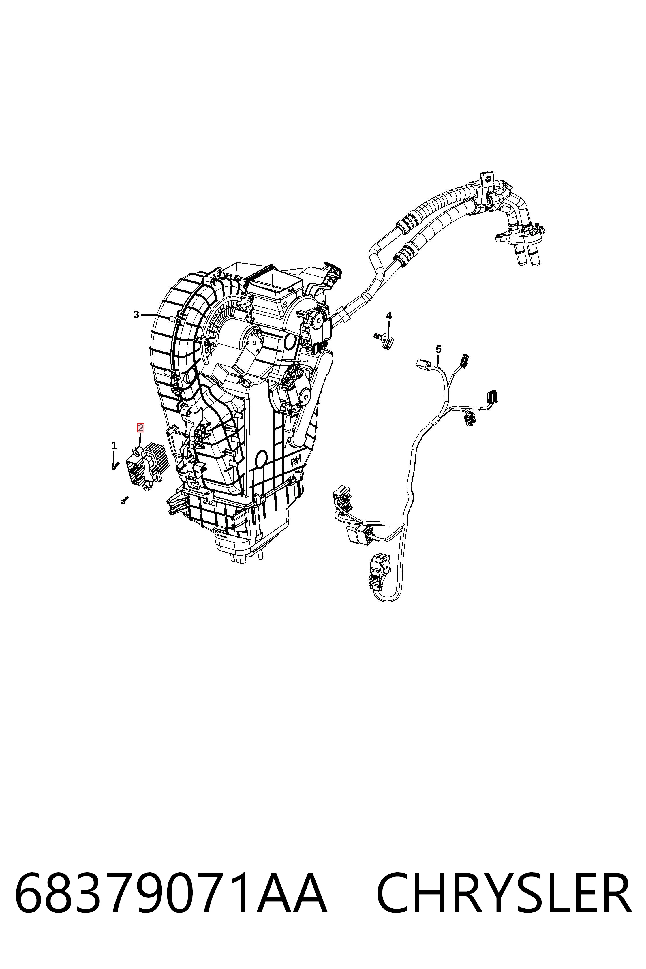 68379071AA Chrysler Resistor (resistência) de ventilador de forno (de aquecedor de salão)