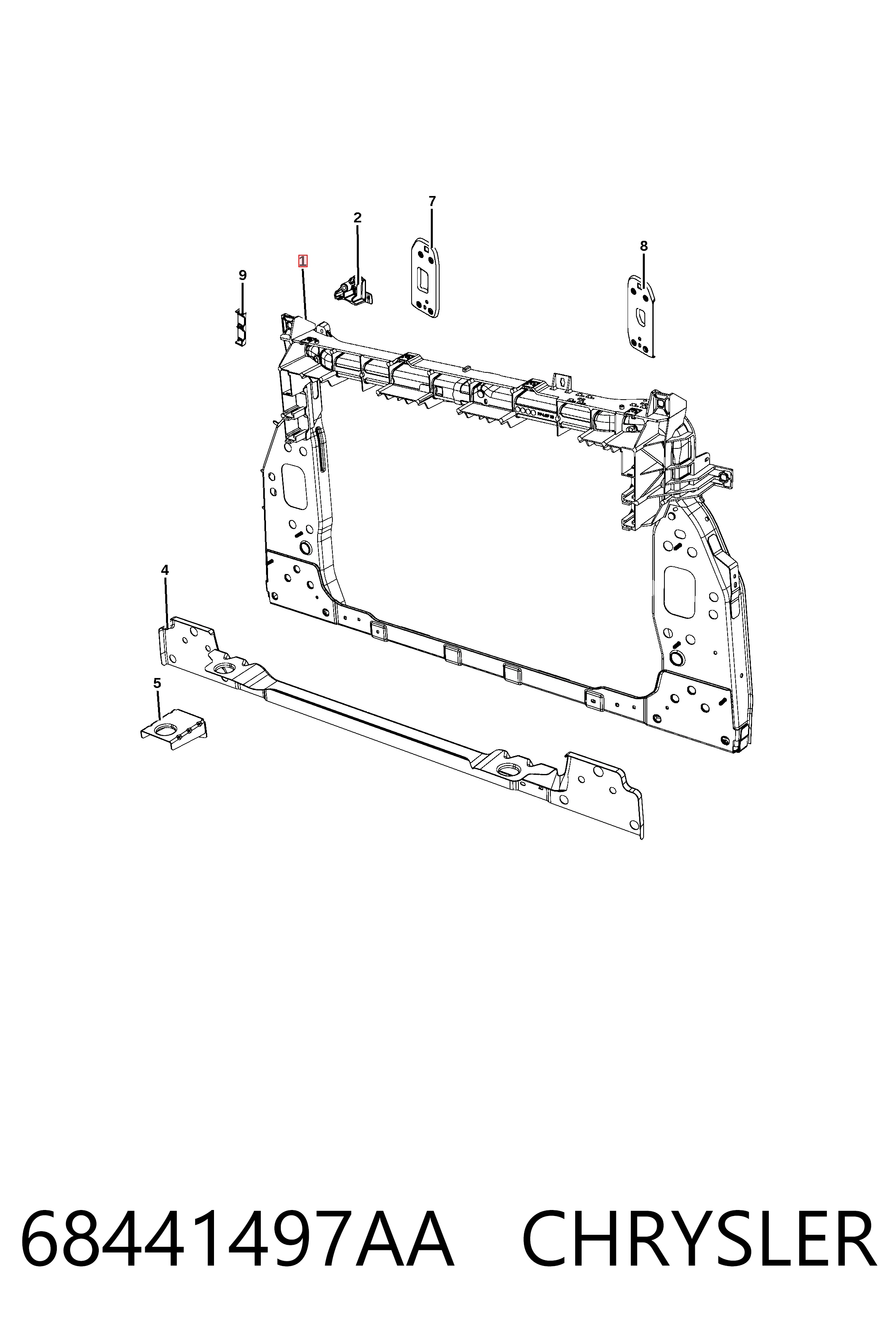 Compre Suporte do radiador montado (painel de montagem de fixação das luzes) Fiat 500 10
