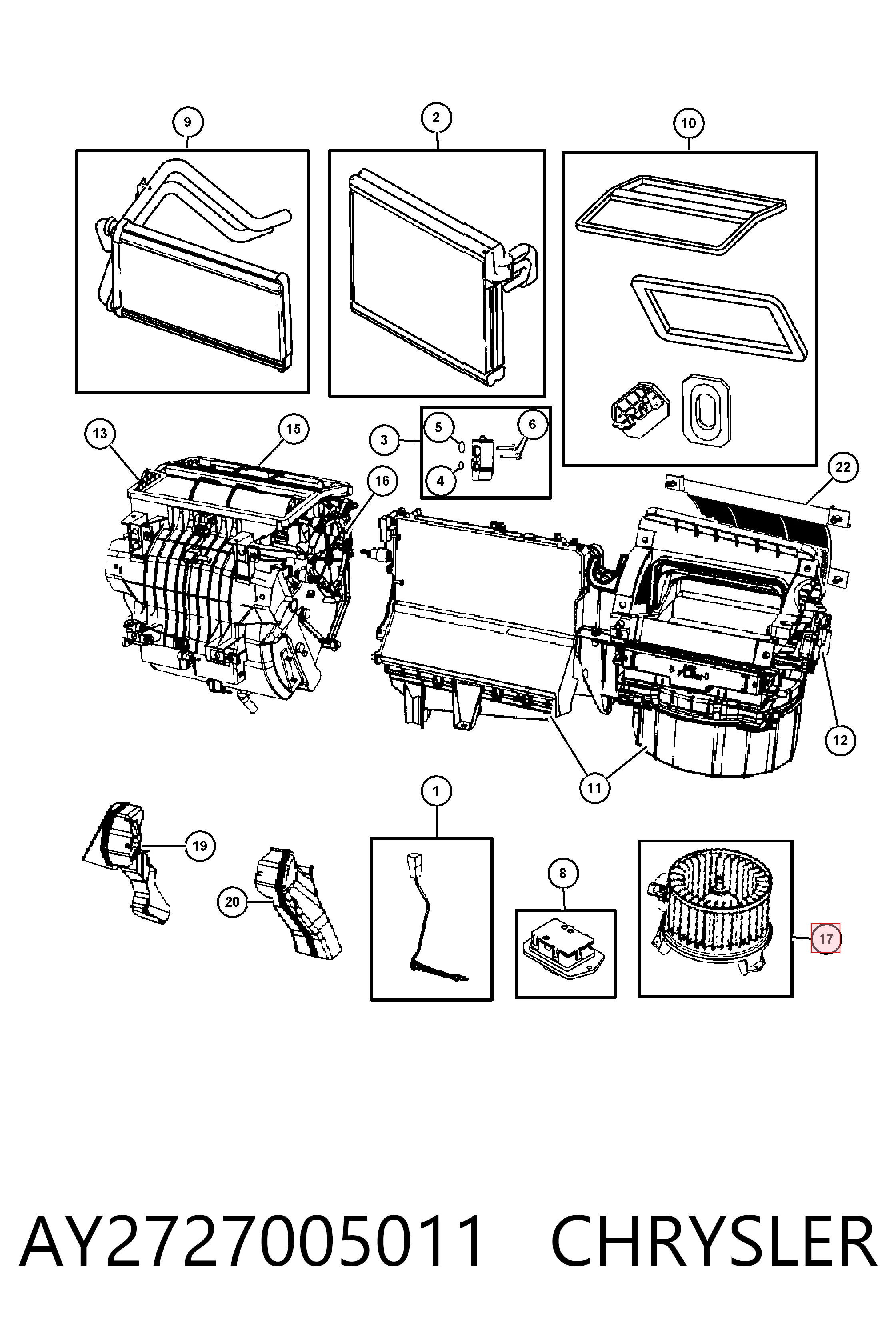  Motor de ventilador de forno (de aquecedor de salão) Dodge Journey SUV (2008 - 2020) 