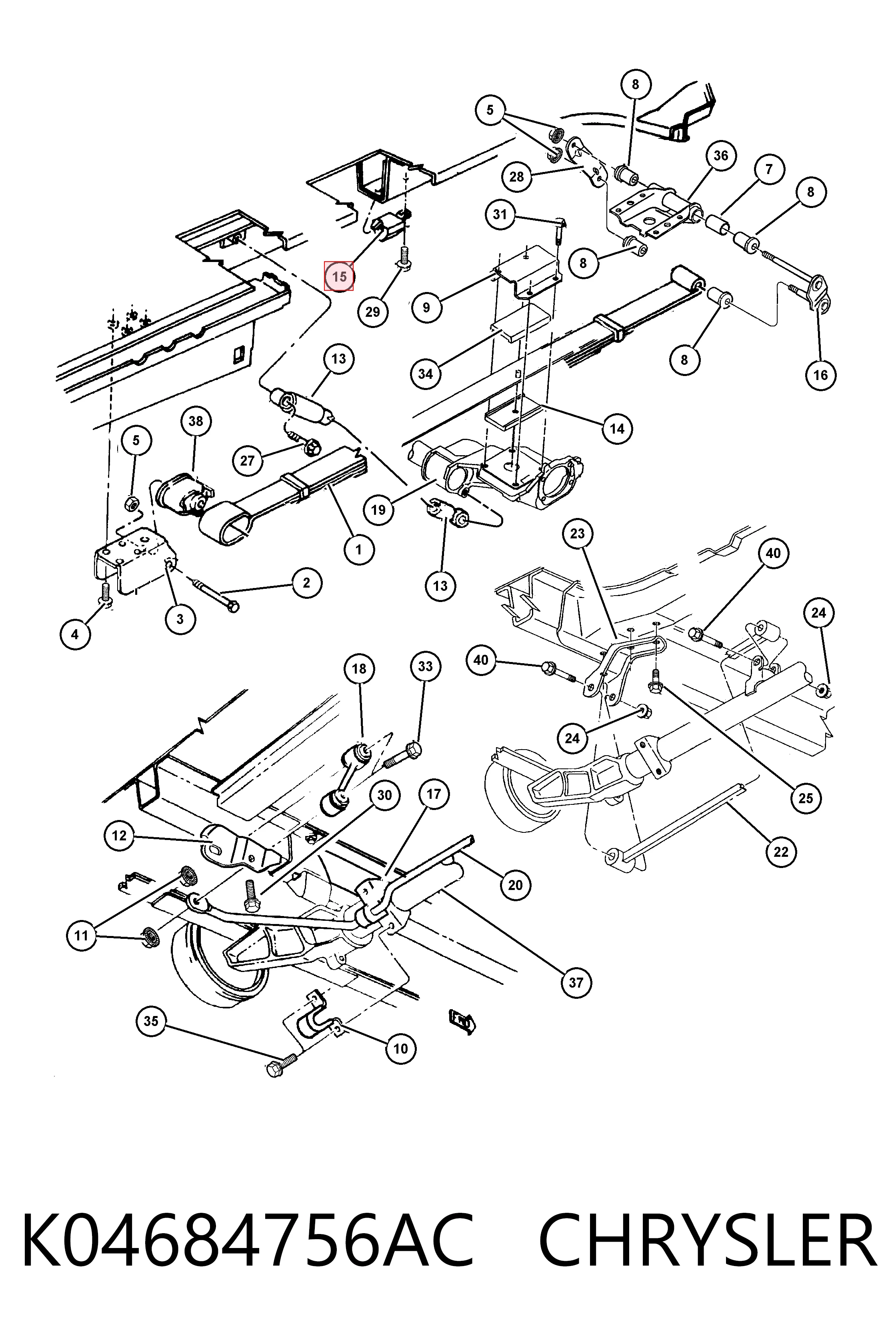 K04684756AB Fiat/Alfa/Lancia Pára-choque (grade de proteção) de amortecedor dianteiro