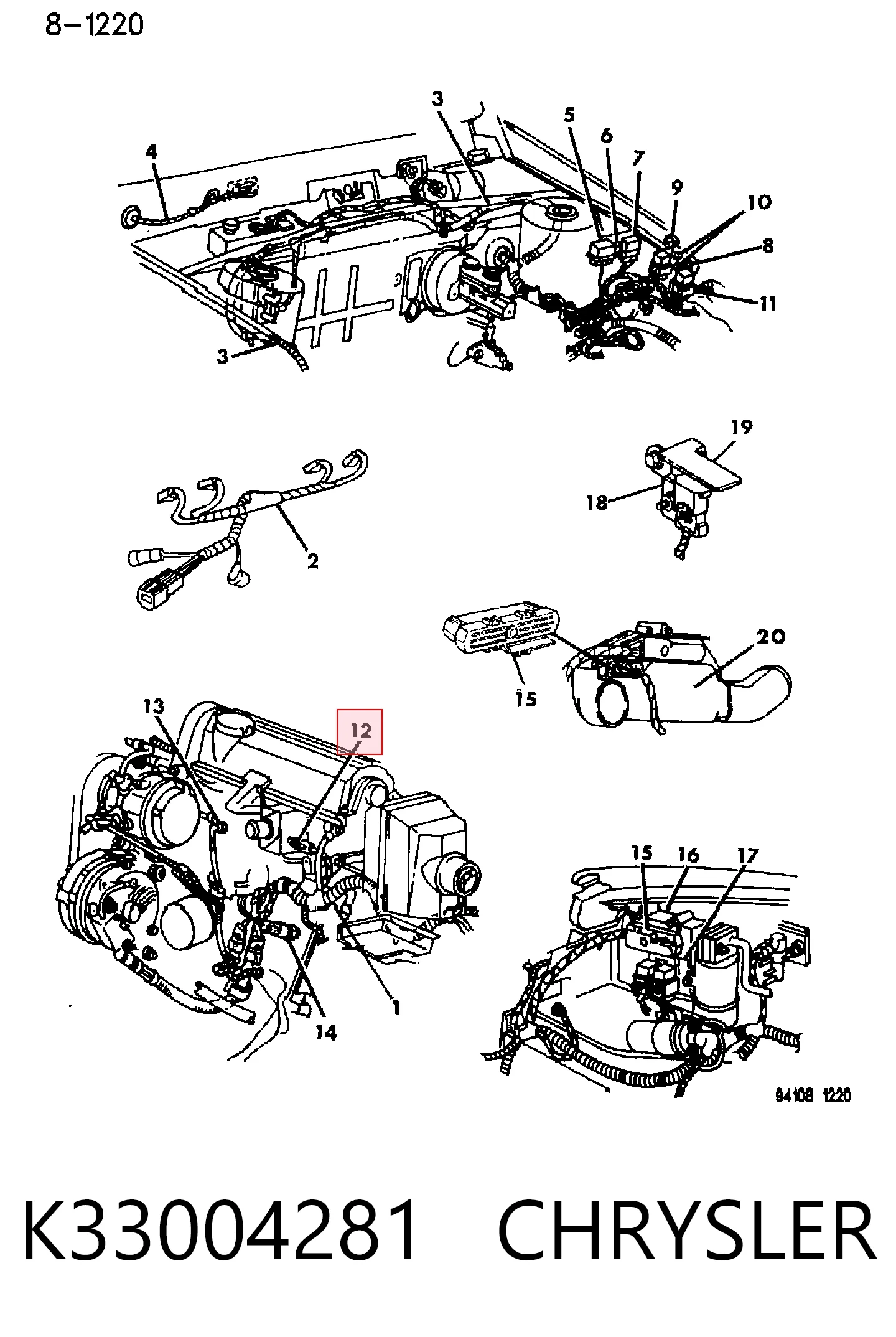 K33004281 Fiat/Alfa/Lancia Sensor de temperatura do fluido de esfriamento