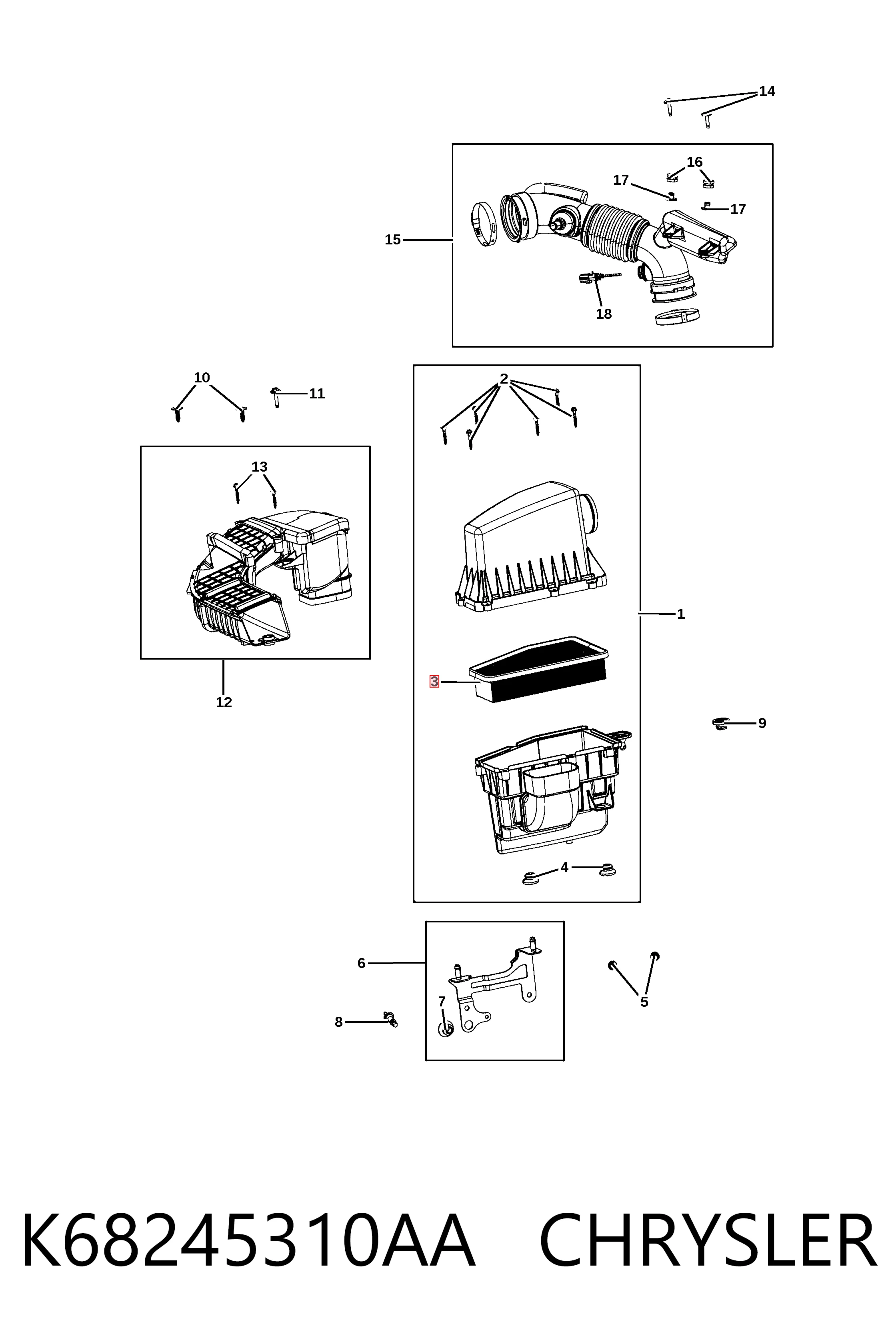 Compre K68245310AA Fiat/Alfa/Lancia Filtro de ar