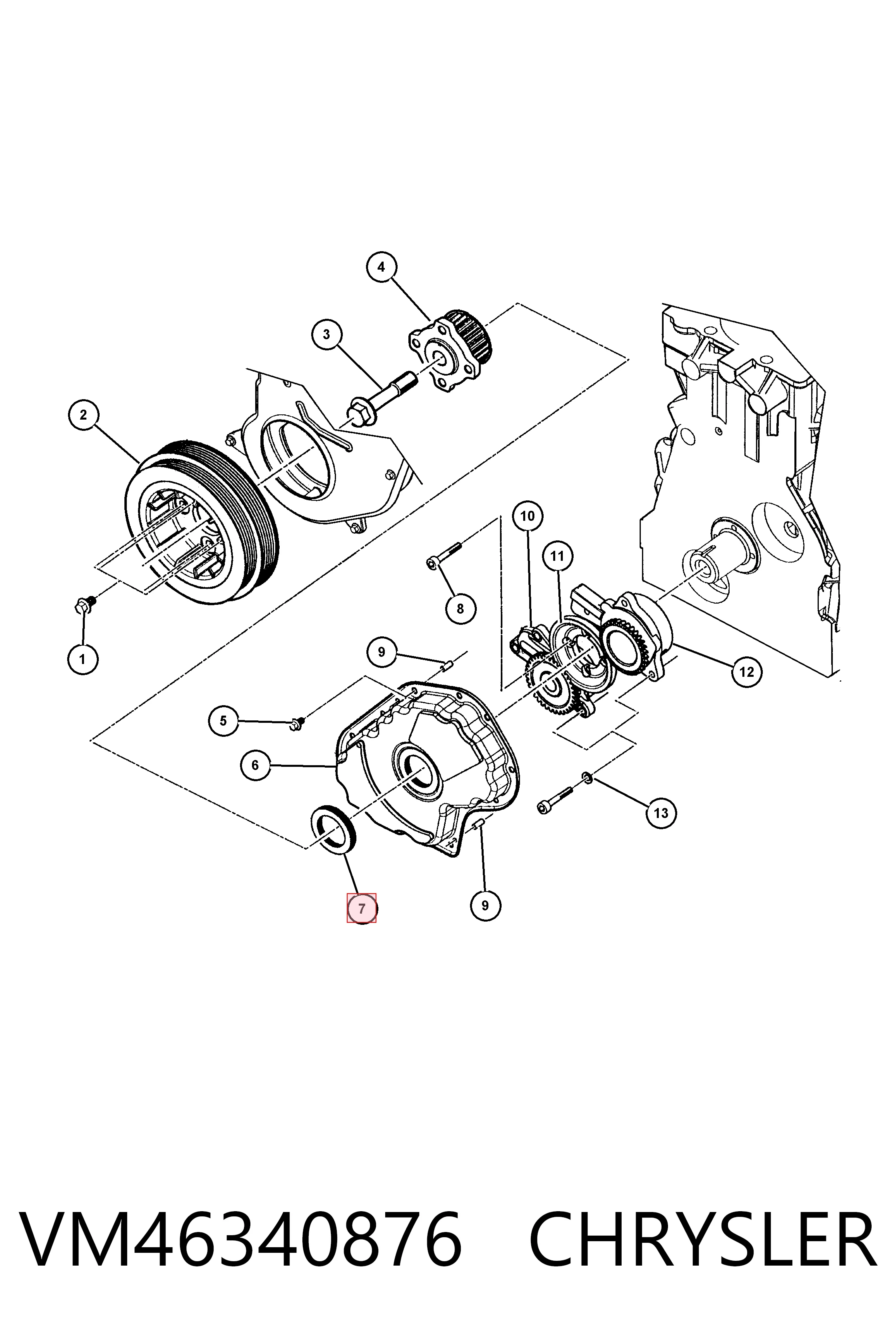 Compre 12643563 General Motors Vedação dianteira de cambota de motor