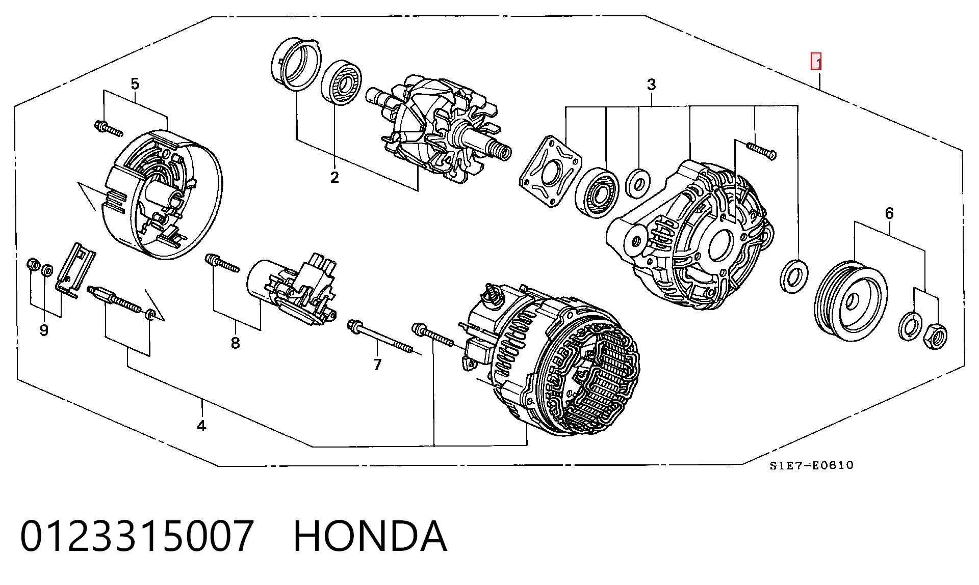 0123315007 Honda Gerador