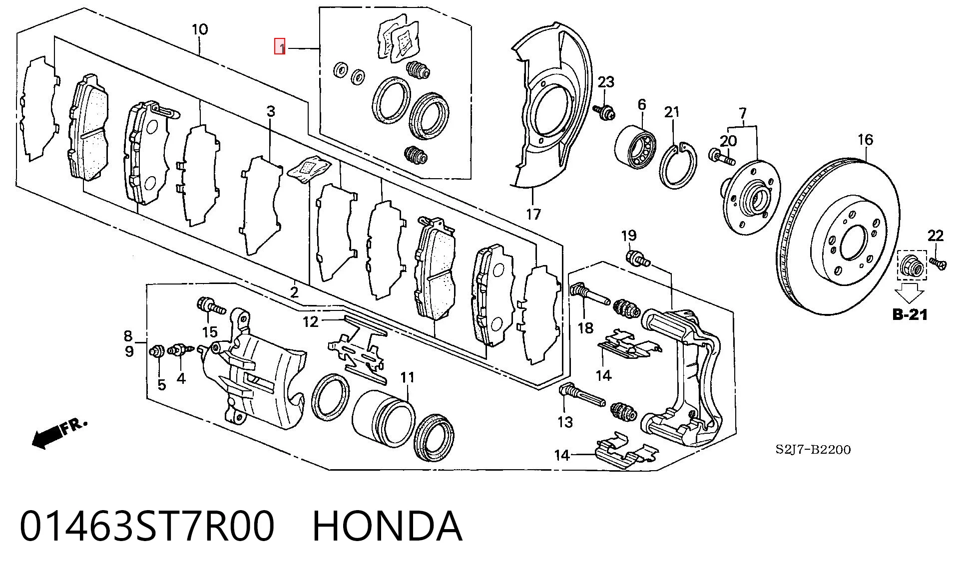 Kit de reparação de suporte do freio dianteiro para Honda HR-V  GH