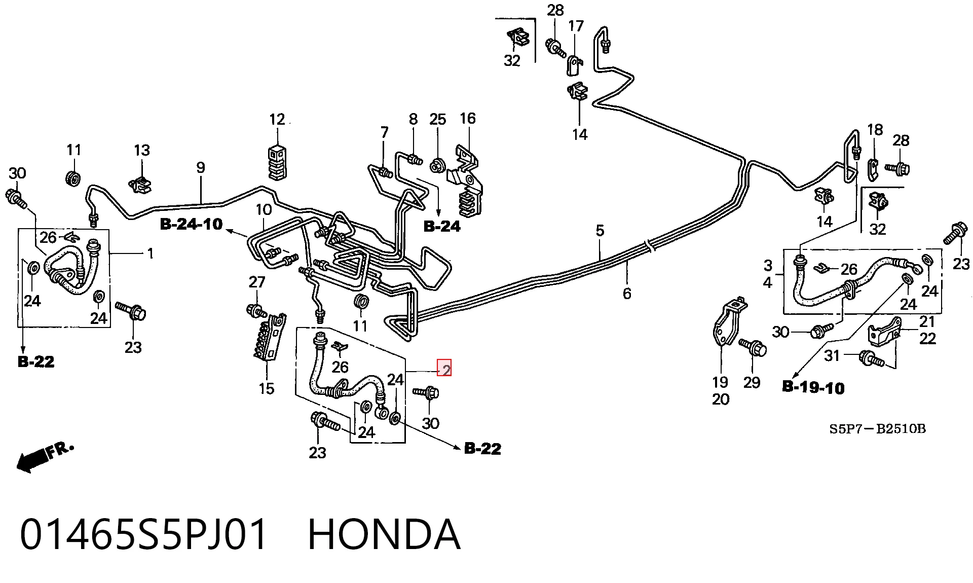 Mangueira do freio dianteira para Honda Civic EM