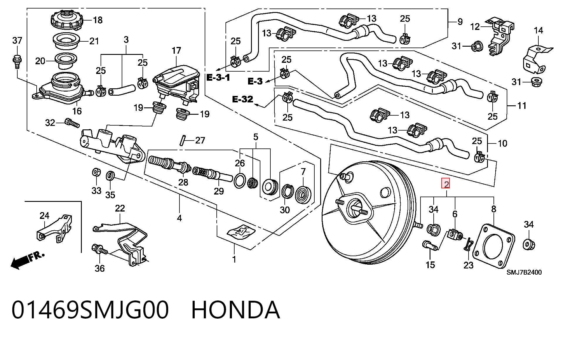 Reforçador dos freios a vácuo Honda Civic VIII FK, FN ao melhor preço