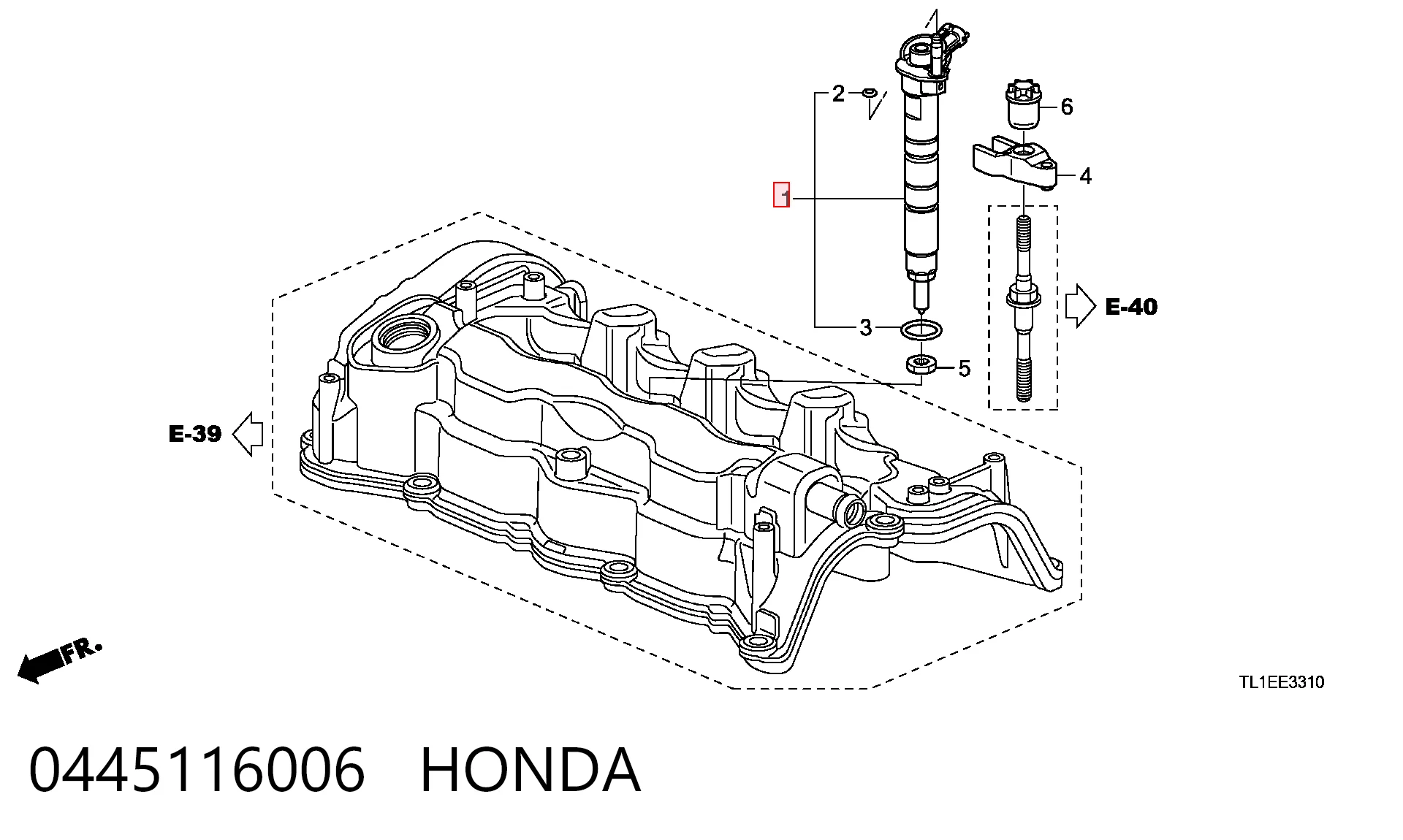 Injetor de injeção de combustível para Honda CR-V IV RM