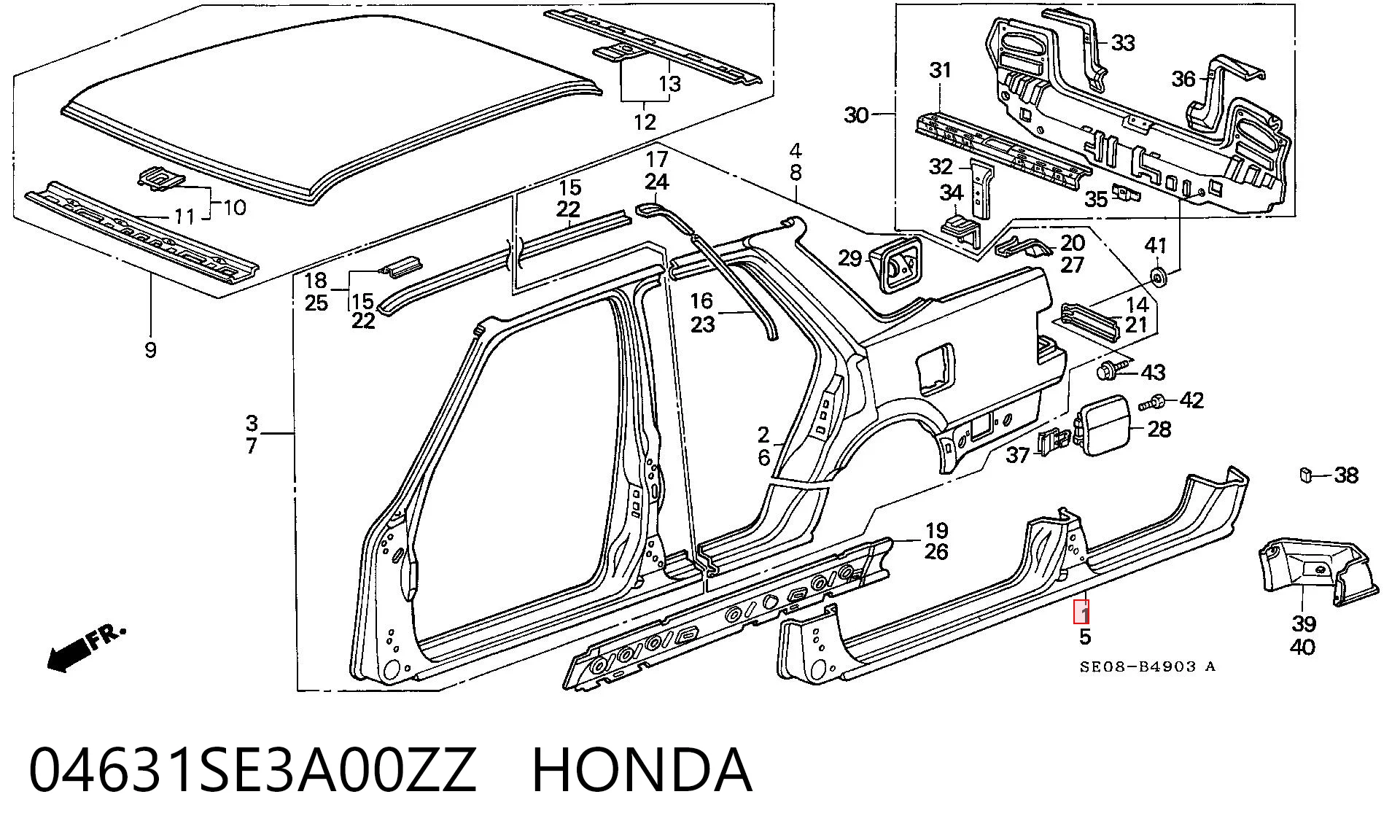 Acesso externo direito Honda Accord III CA4, CA5 ao melhor preço