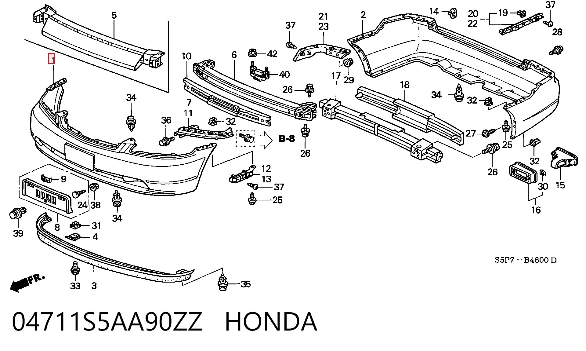 Pára-choque dianteiro Honda Civic VII EM
