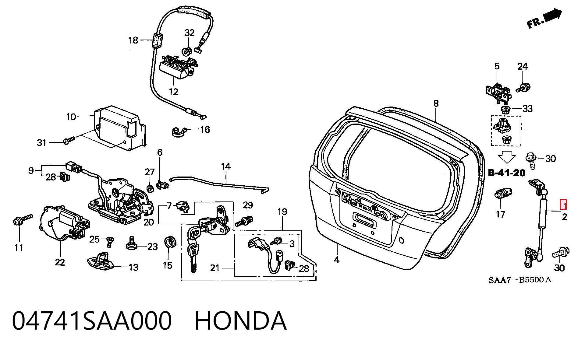 Amortecedor de tampa de porta-malas (de 3ª/5ª porta traseira) Honda Jazz  GD, GE ao melhor preço
