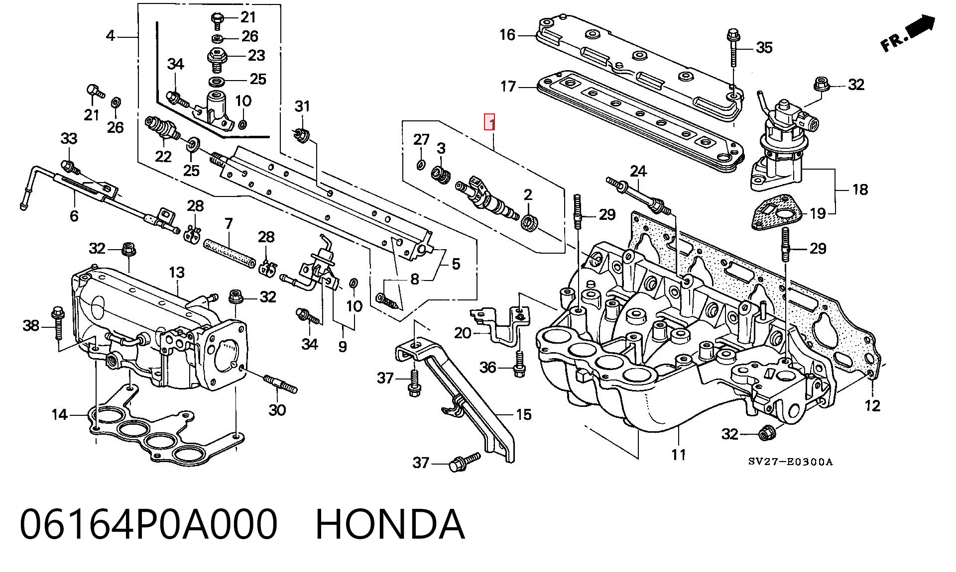 Injetor de injeção de combustível para Honda Accord V CC7