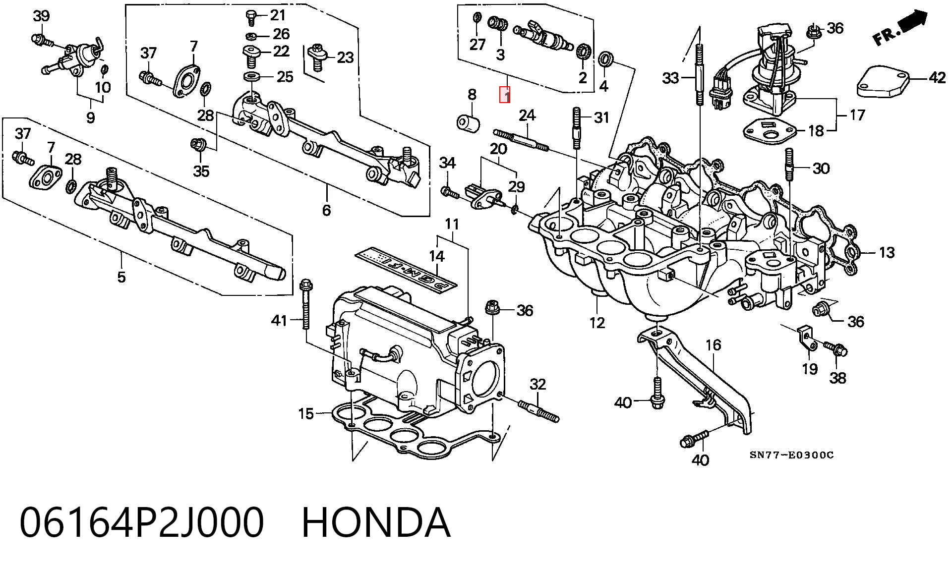 06164P2J000 Honda Injetor de injeção de combustível