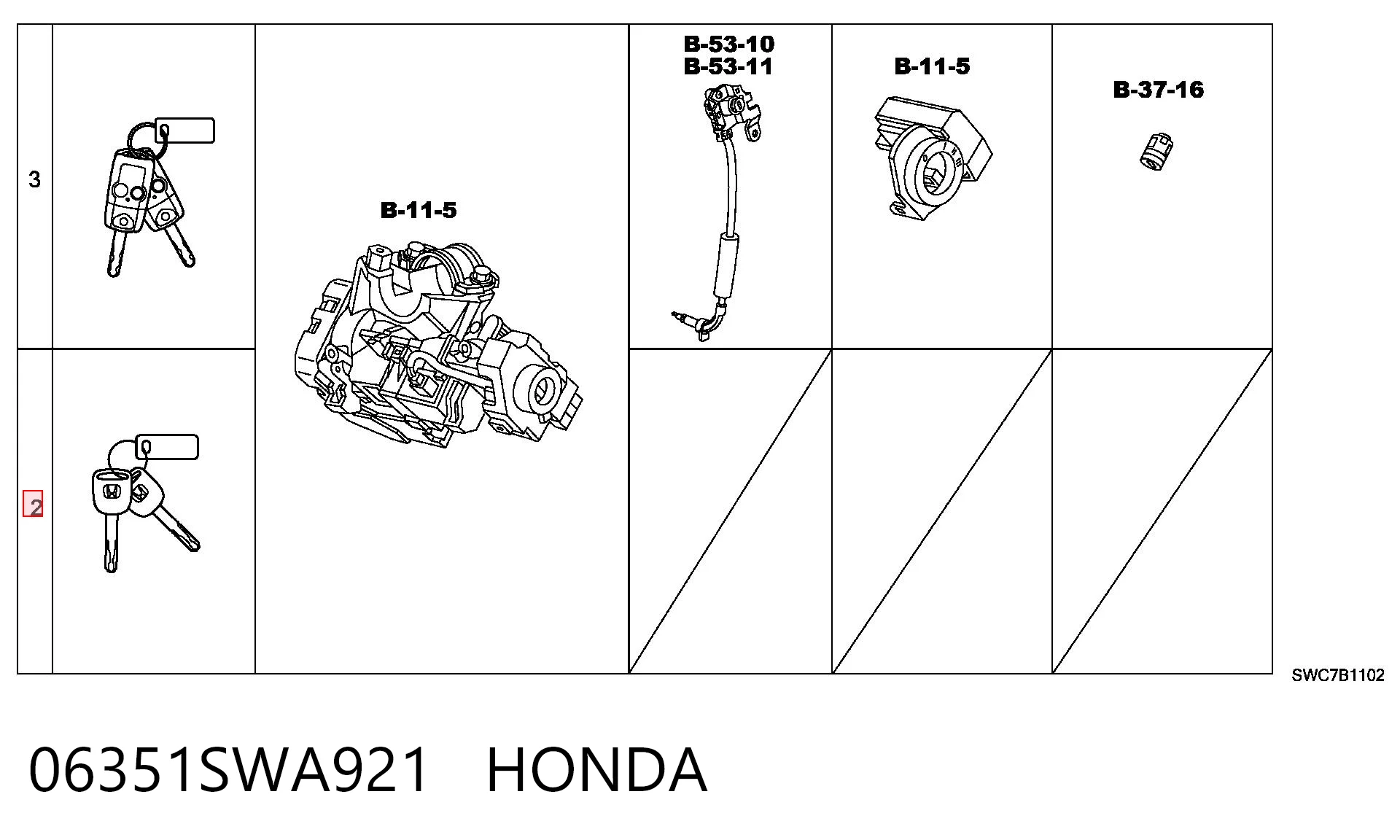 Fecho de ignição Honda CR-V  RE ao melhor preço