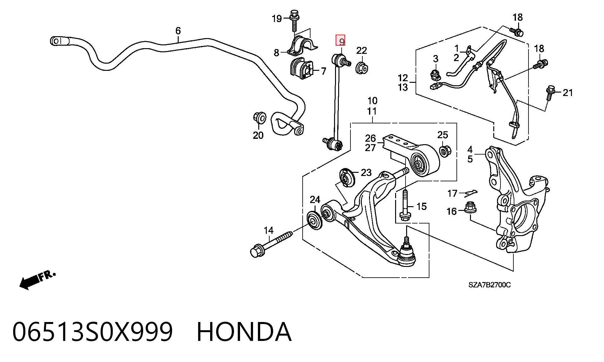 Montante de estabilizador dianteiro 548304W100 Hyundai/Kia