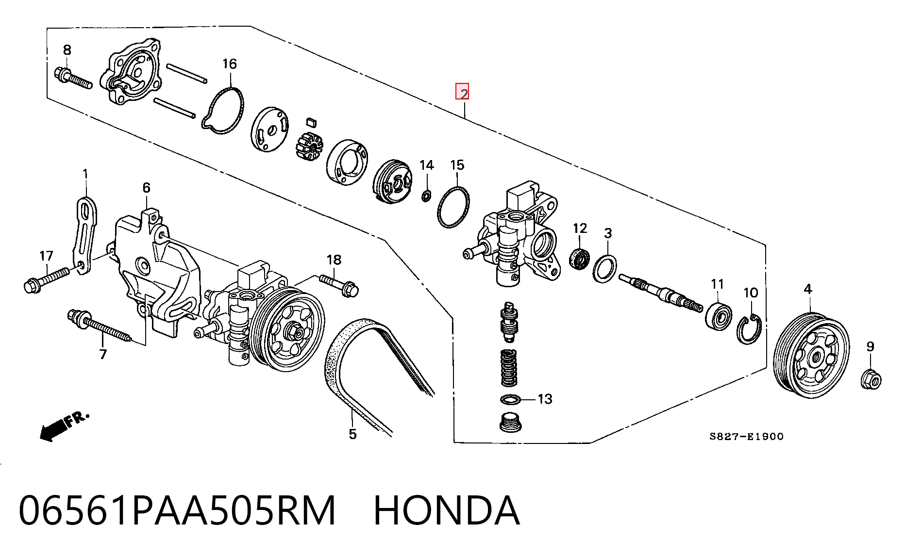 06561PAA505RM Honda Bomba da Direção hidrâulica assistida