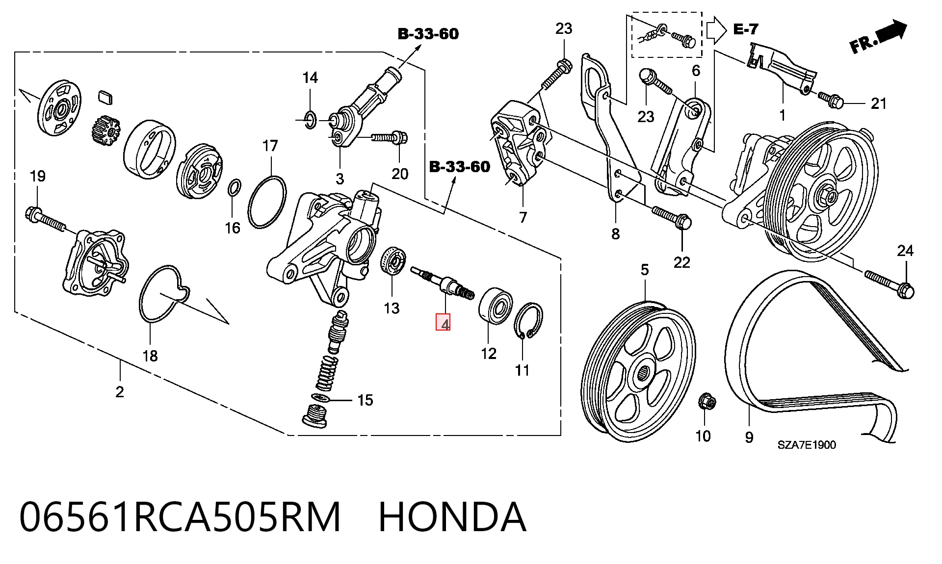 06561RCA505RM Honda Bomba da Direção hidrâulica assistida