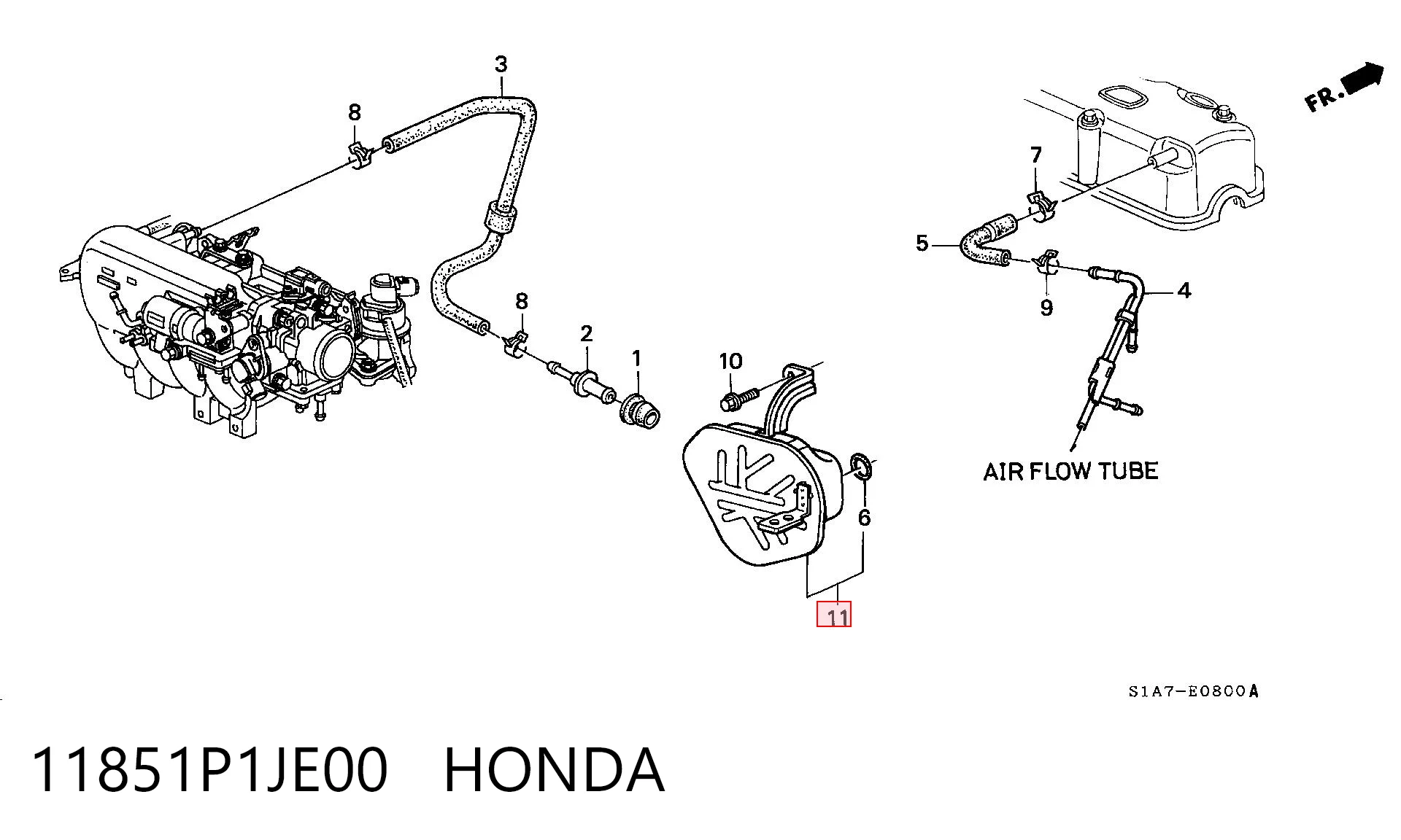 Válvula PCV de ventilação dos gases de cárter Honda Civic VI MA,MB ao melhor preço