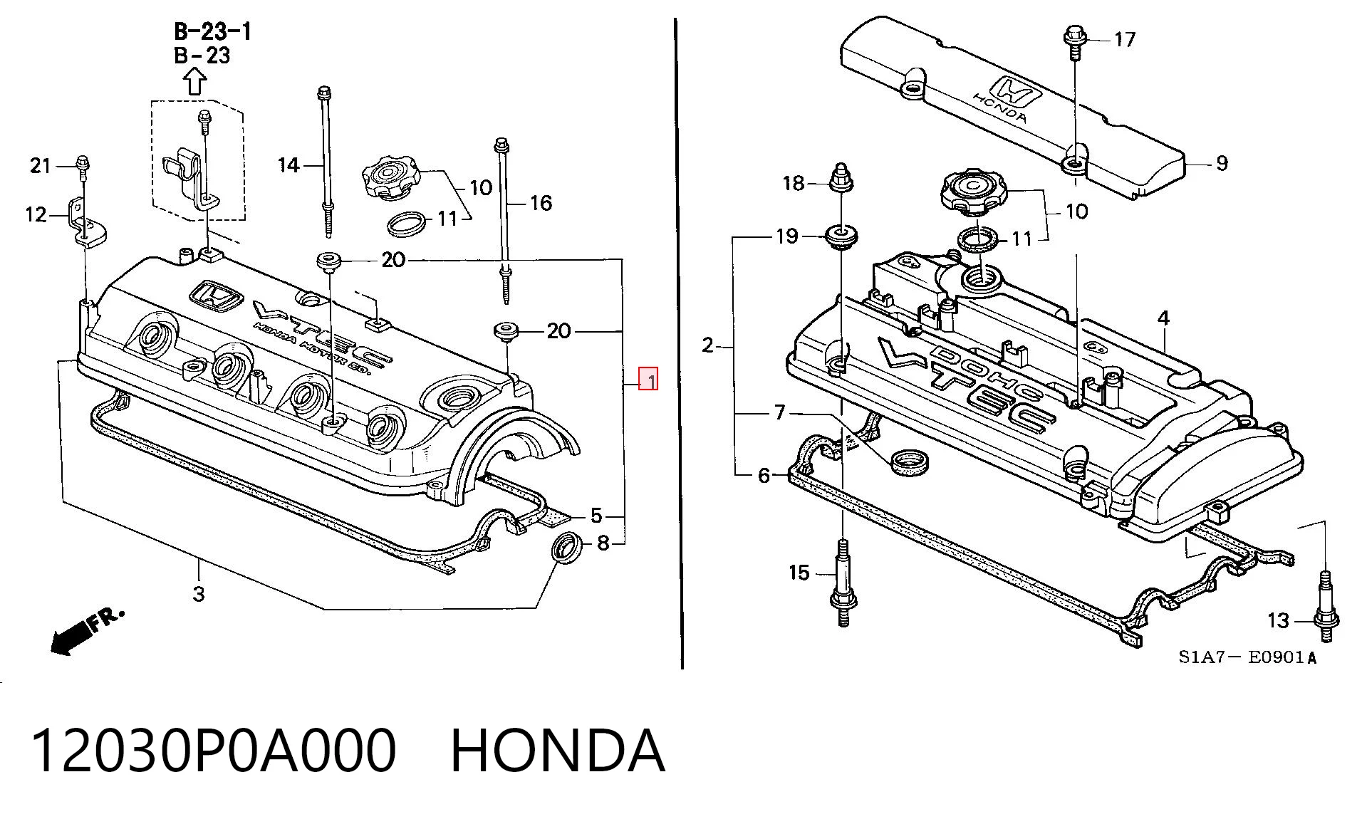 12030P0A000 Honda Vedante da tampa de válvulas de motor, kit