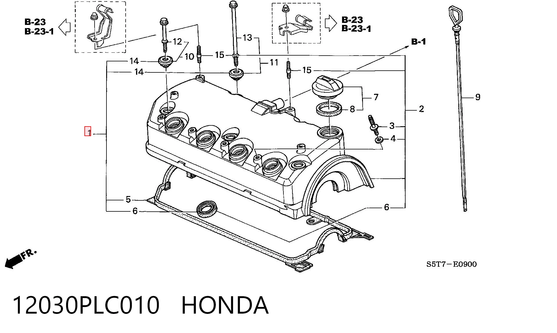 12030PLC010 Honda Vedante de tampa de válvulas de motor
