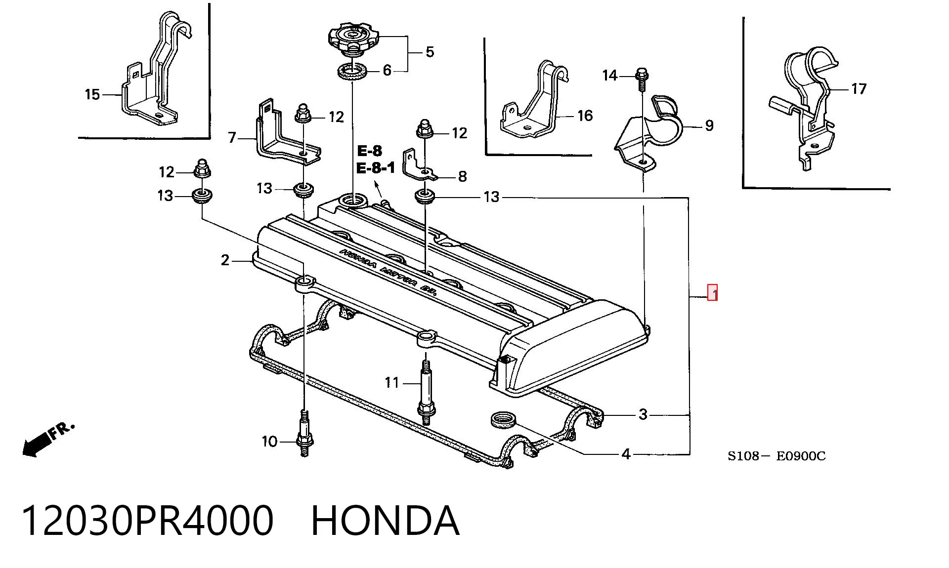 12030PR4000 Honda Vedante de tampa de válvulas de motor