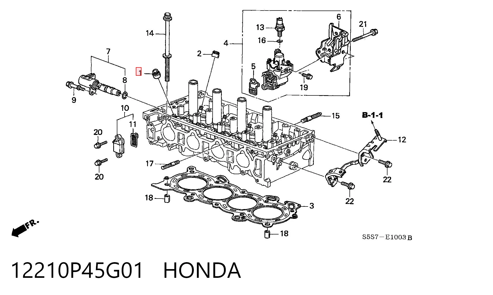 12210P45G01 Honda Vedação de válvula (de óleo) de admissão