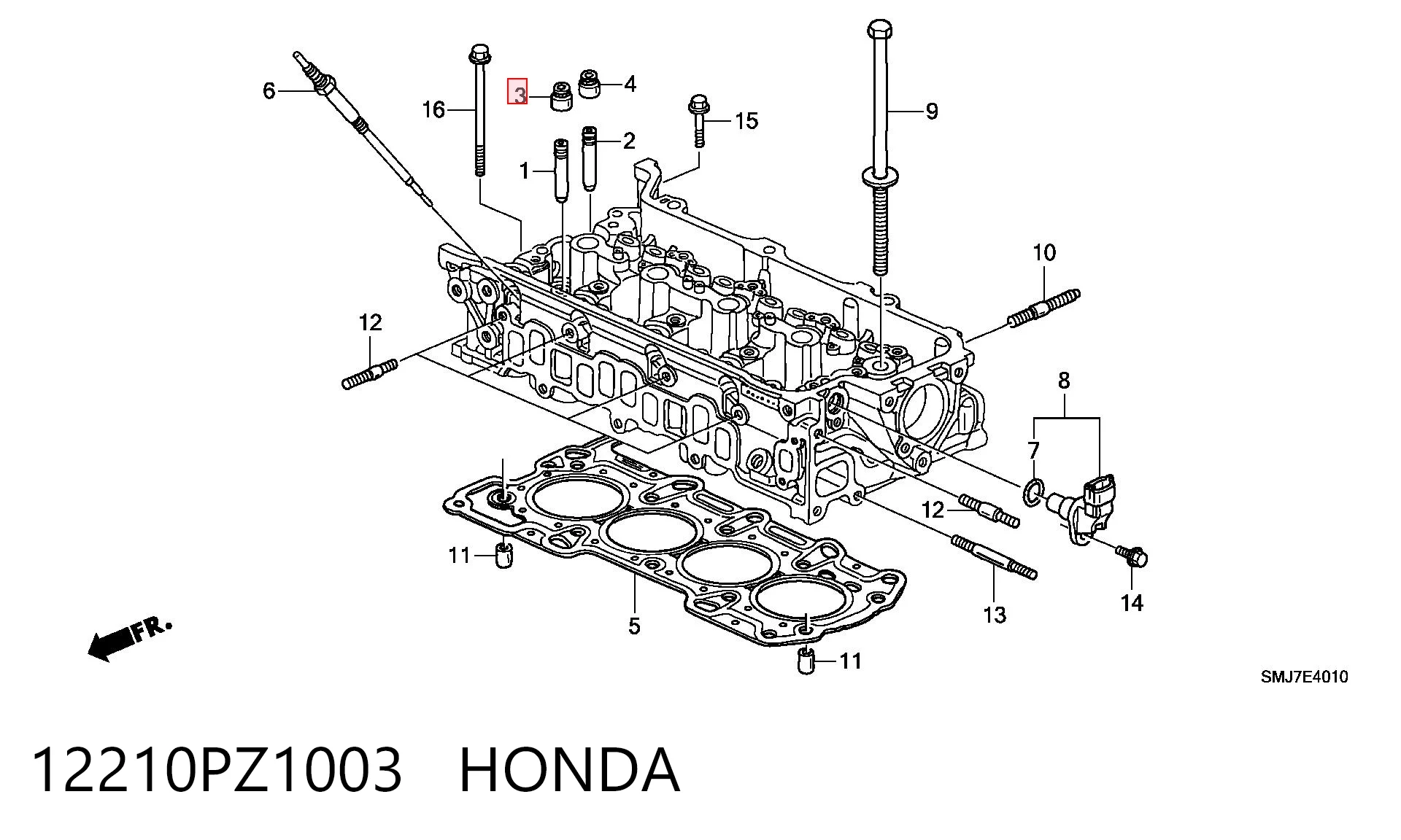 12210PZ1003 Honda Vedação de válvula (de óleo) de admissão