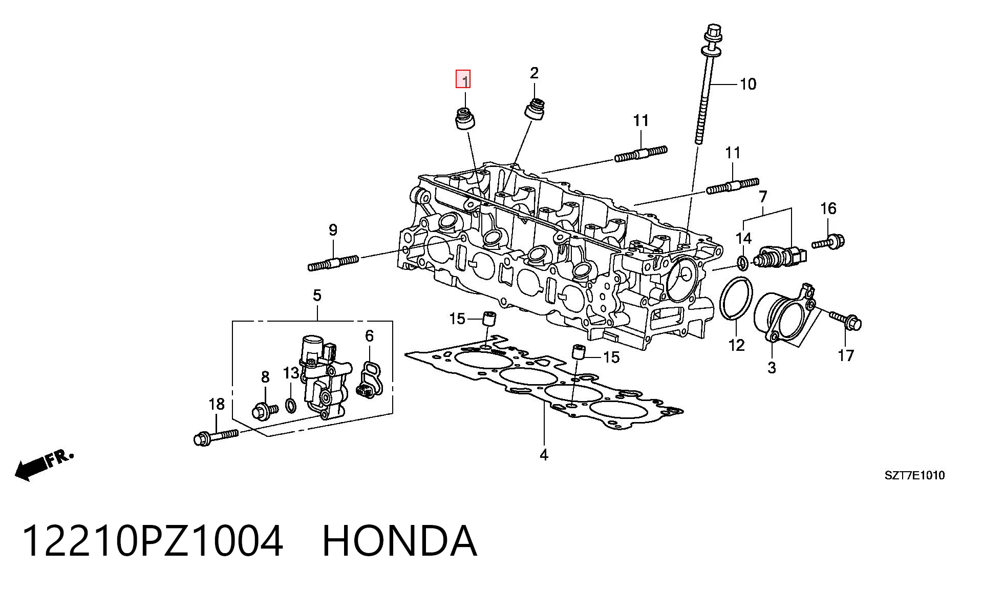 12210PZ1004 Honda Vedação de válvula (de óleo) de admissão