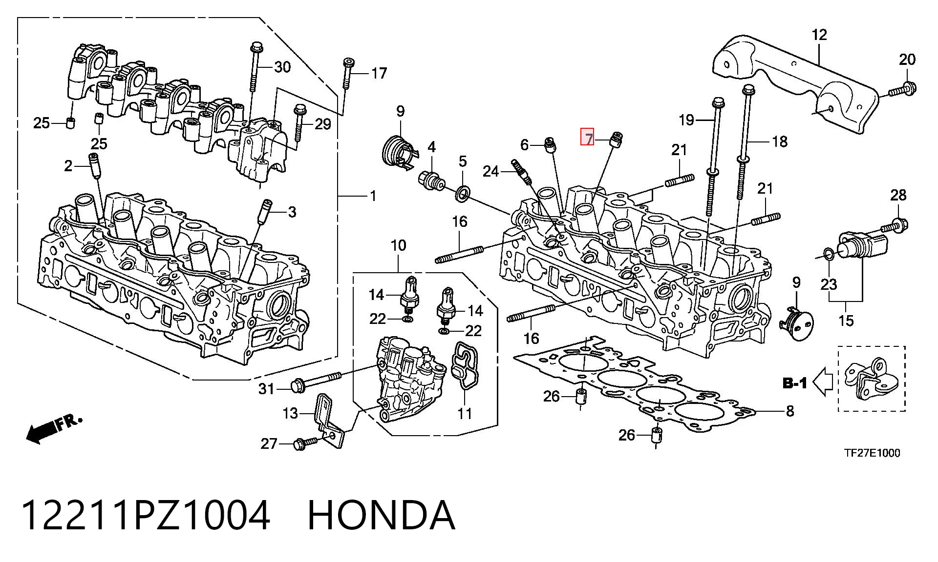 12211PZ1004 Honda Vedação de válvula (de óleo) de escape