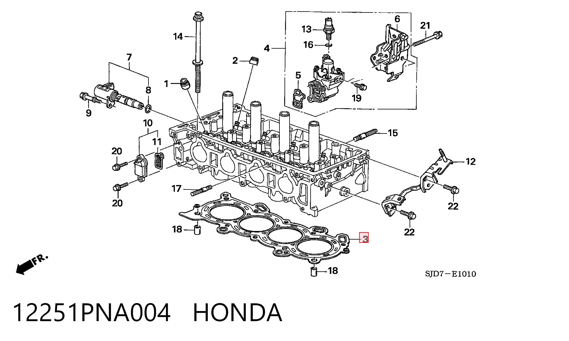 12251PNA004 Honda Vedante de cabeça de motor (CBC)