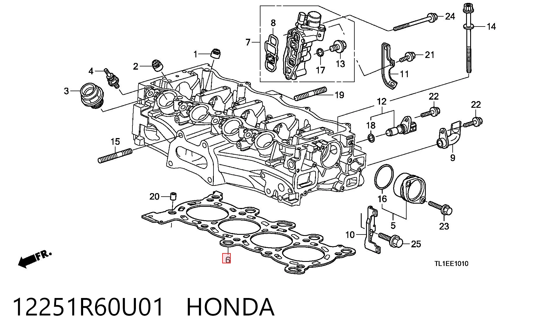 12251R60U01 Honda Vedante de cabeça de motor (CBC)