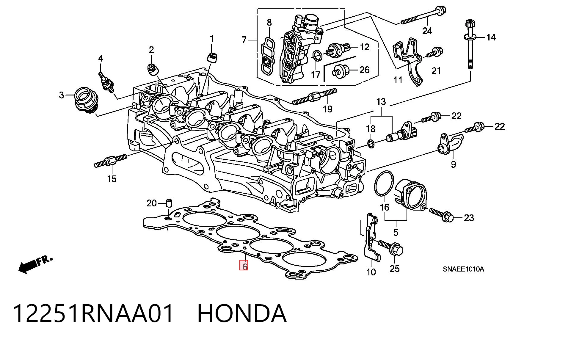 12251RNAA01 Honda Vedante de cabeça de motor (CBC)