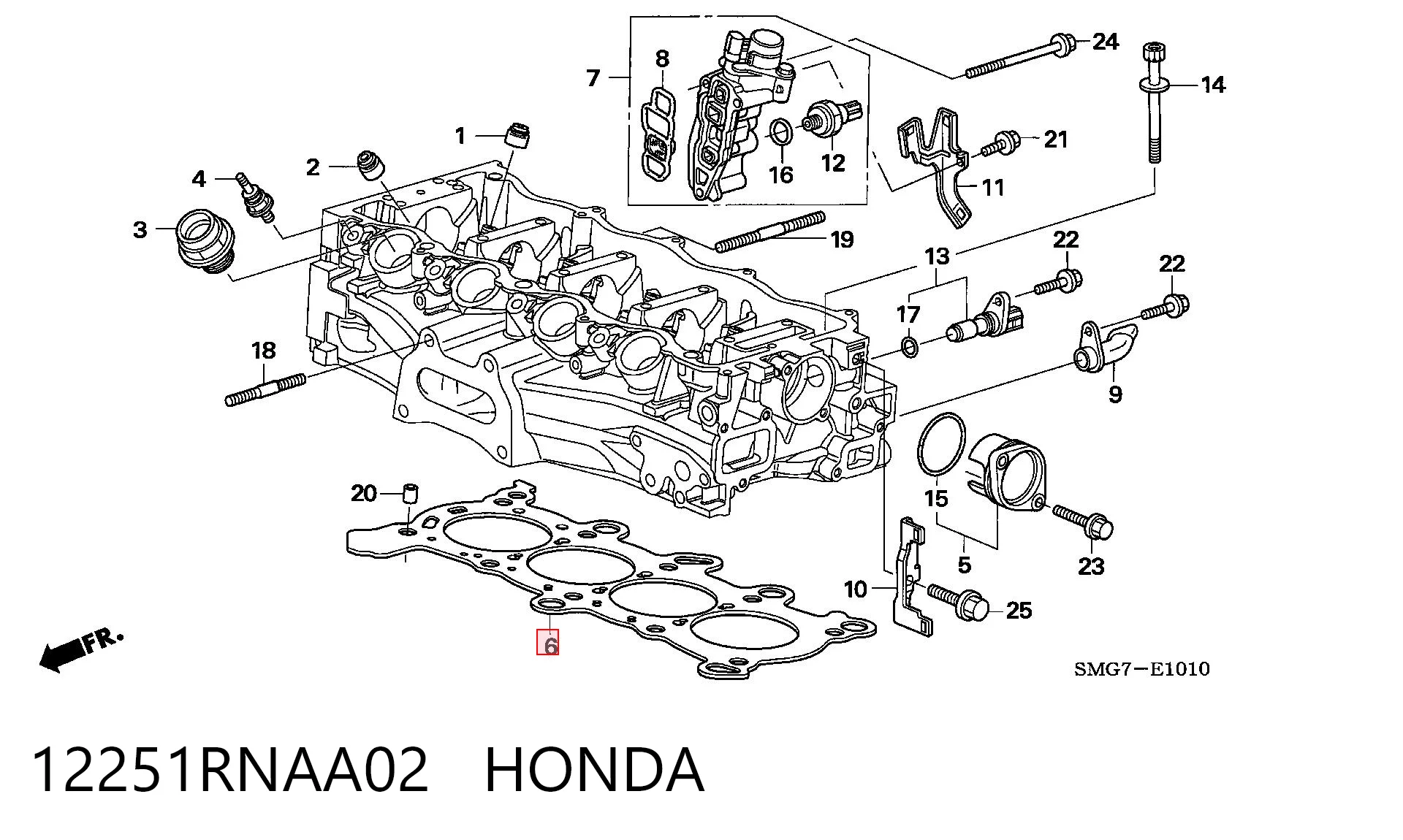 12251RNAA02 Honda Vedante de cabeça de motor (CBC)